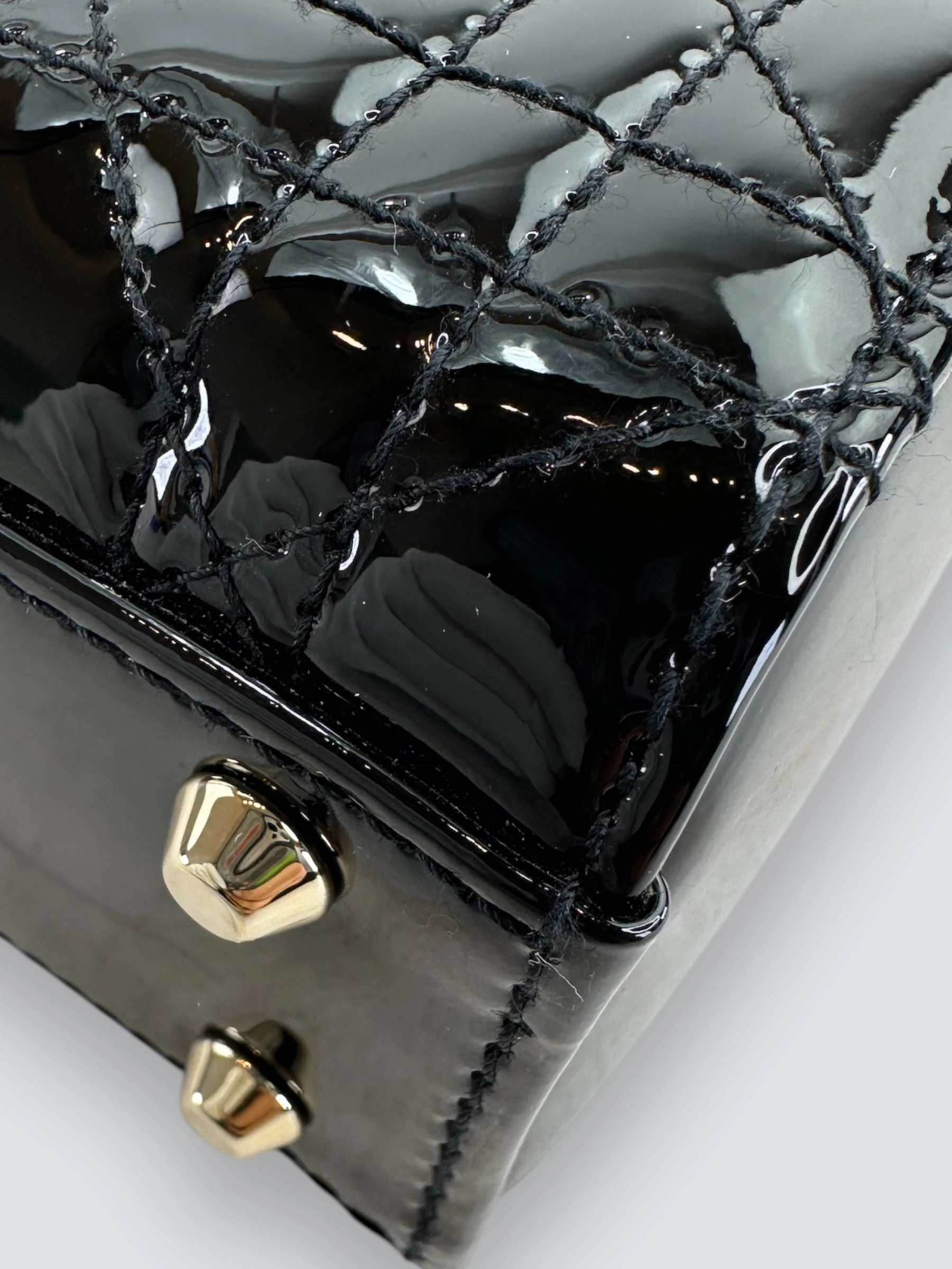 Christian Dior Black Patent Leather Mini Lady Dior
