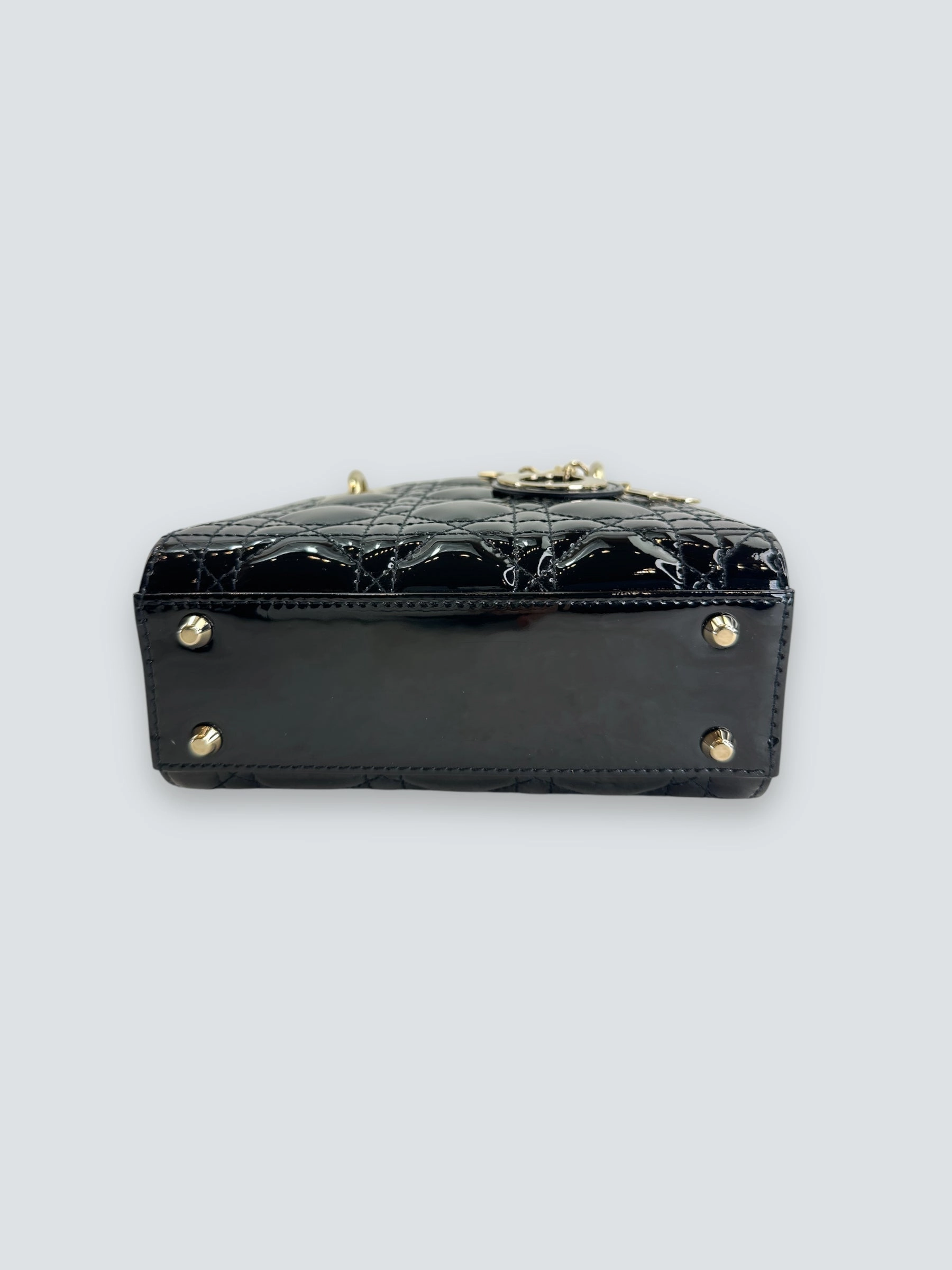 Christian Dior Black Patent Leather Mini Lady Dior