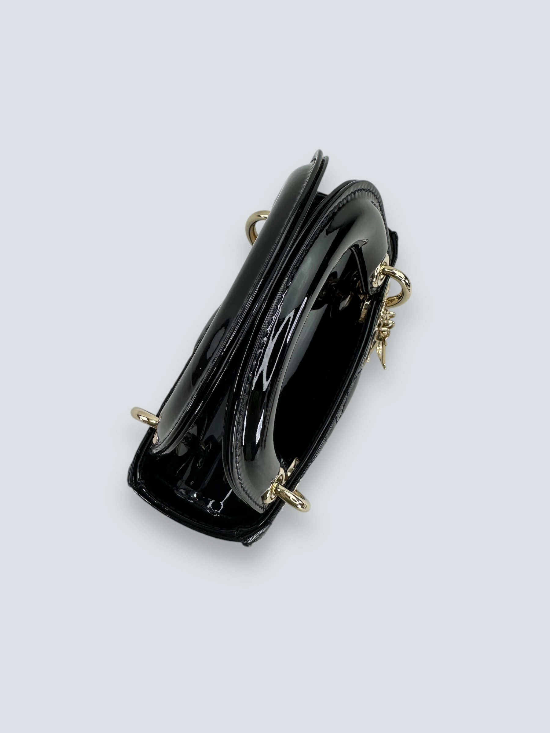 Christian Dior Black Patent Leather Mini Lady Dior