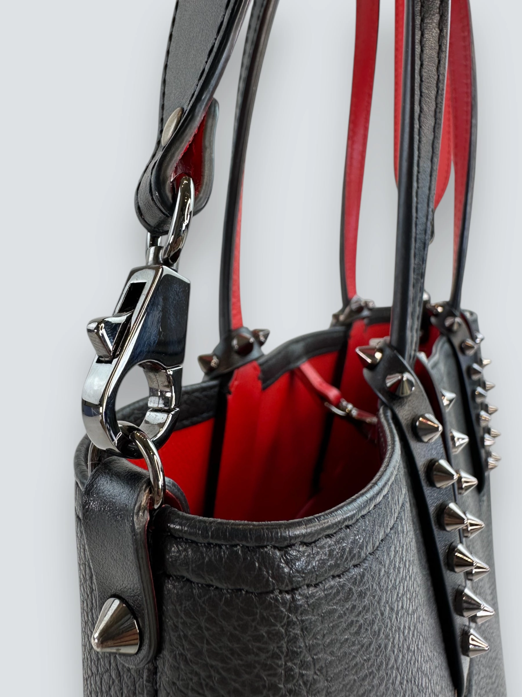 Christian Louboutin Black Leather Mini Cabata Empire Tote