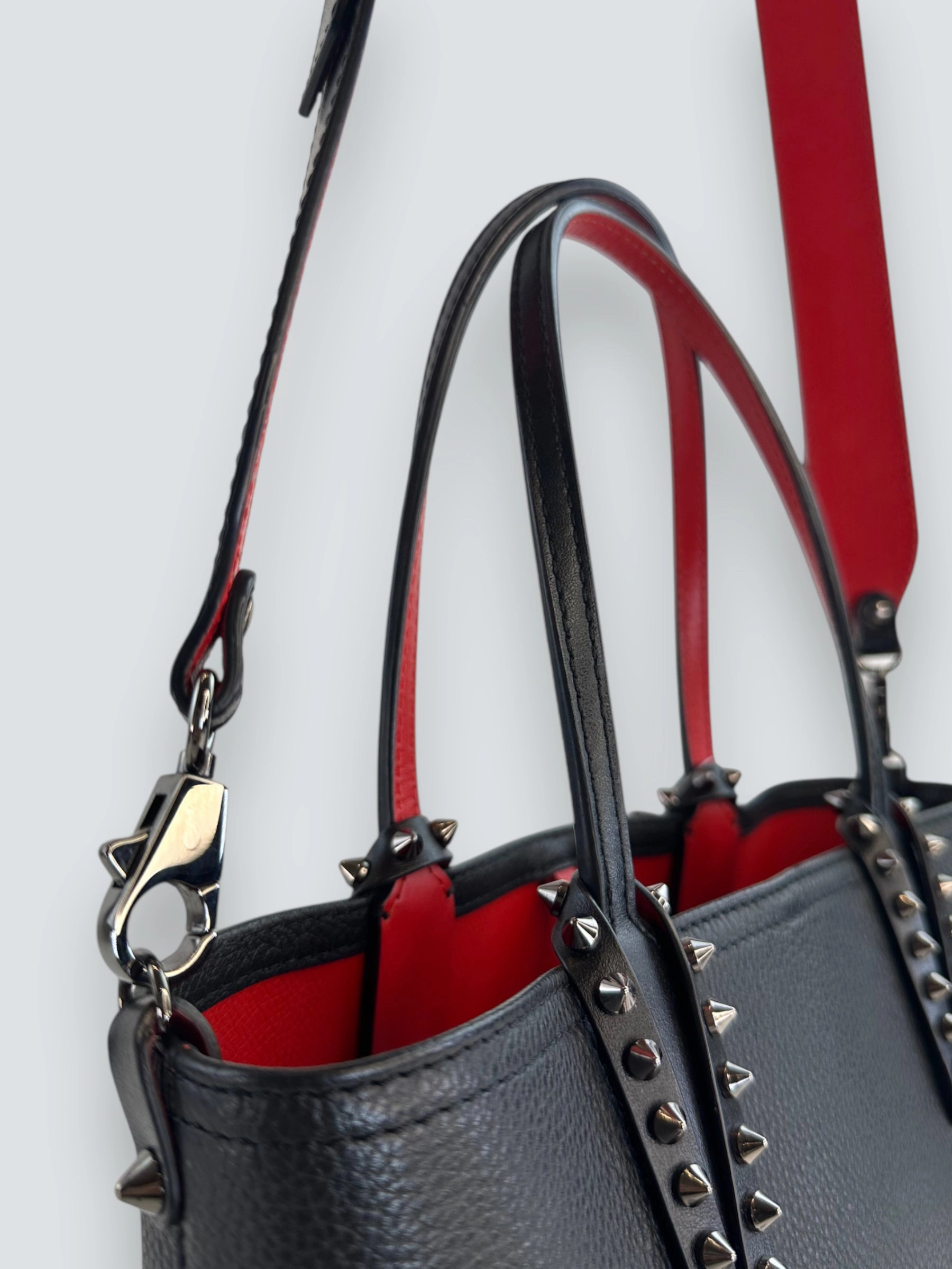 Christian Louboutin Black Leather Mini Cabata Empire Tote