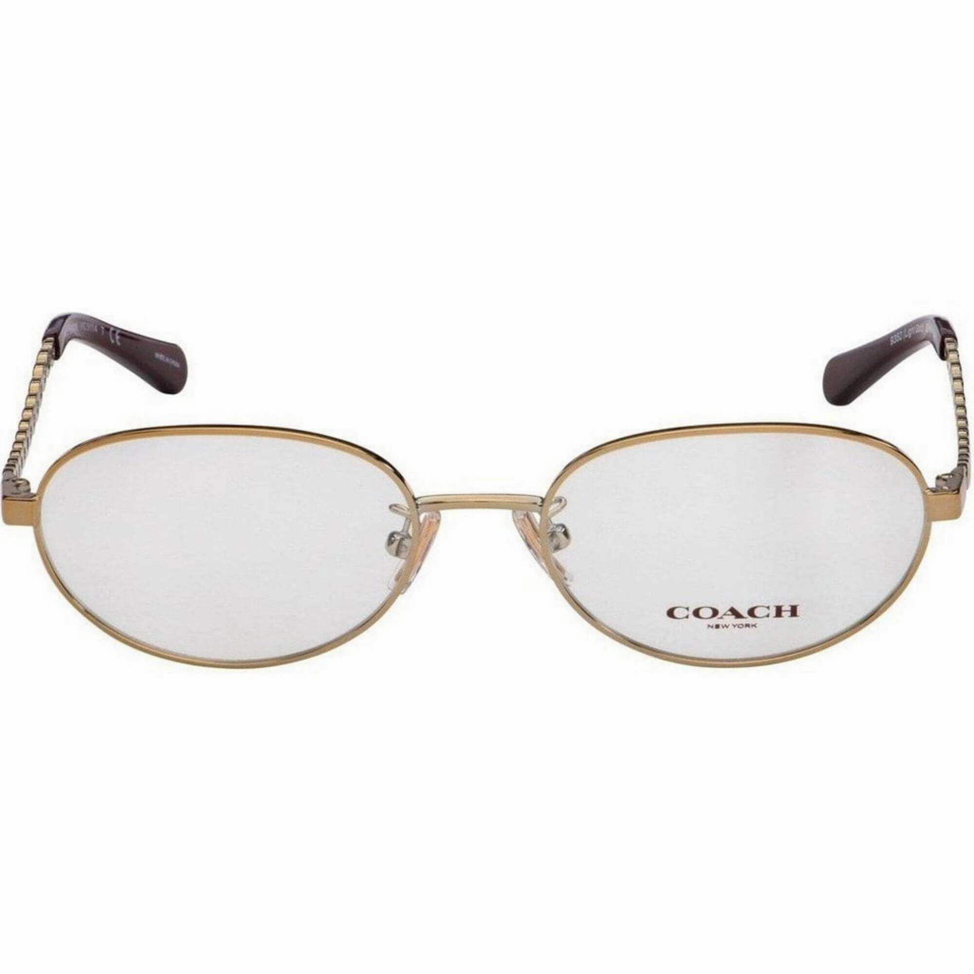 Coach Women's Eyeglasses - Light Gold Metal Oval Frame Demo Lens | COACH 0HC5114 9352