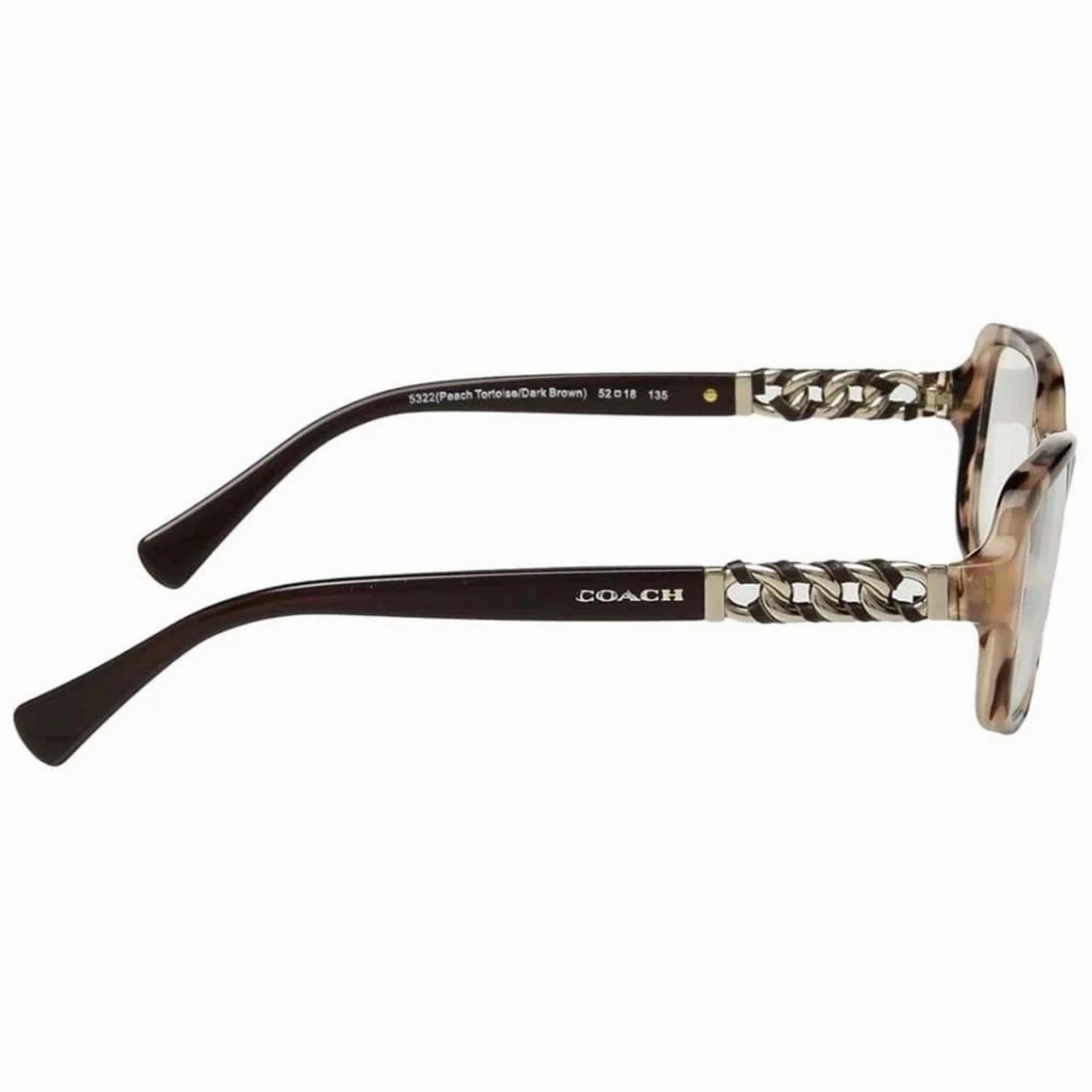 Coach Women's Eyeglasses - Peach Tortoise/Brown Plastic Frame | COACH 0HC6075Q 5322