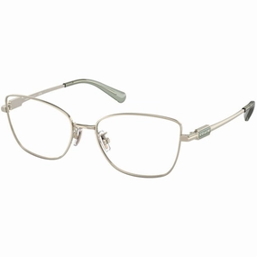 Coach Women's Eyeglasses - Shiny Light Gold Metal Cat Eye Frame Demo Lens | 5147 9425