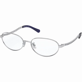 Coach Women's Eyeglasses - Silver Metal Oval Frame Demo Lens | COACH 0HC5114 9359