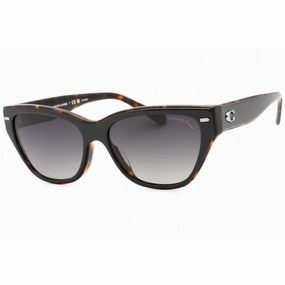 Coach Women's Sunglasses - Black On Tortoise Plastic Cat Eye Frame | 0HC8370F 5764T3