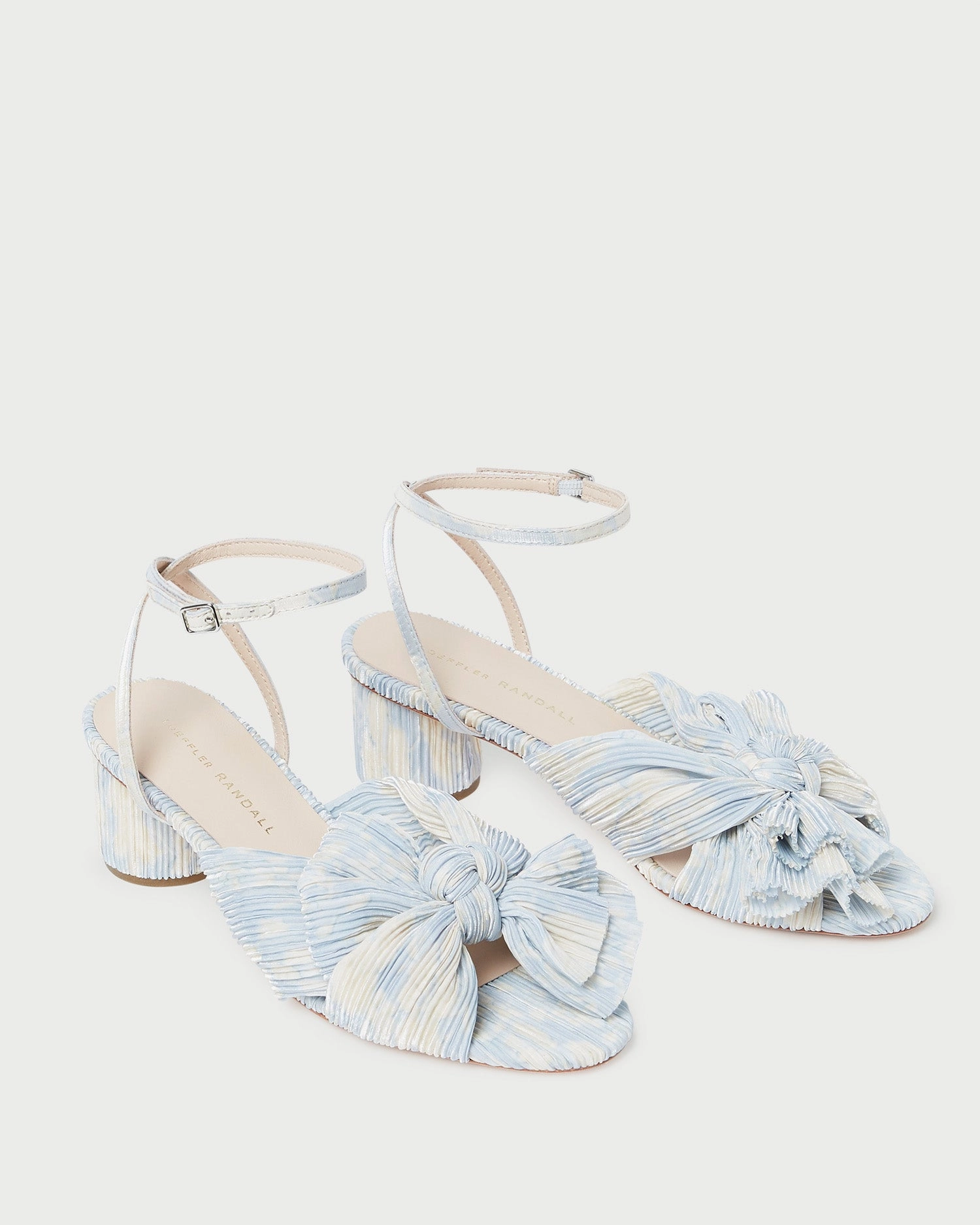 Dahlia Blue Floral Bow Heel