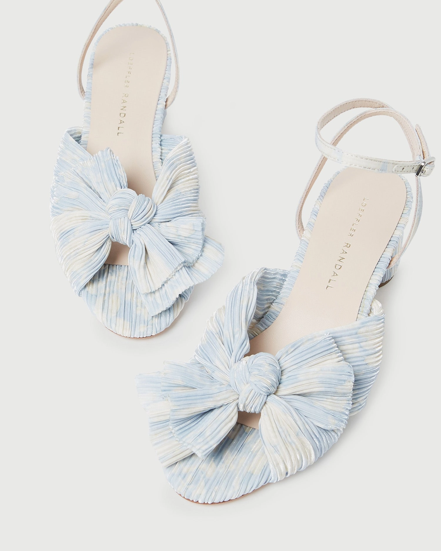 Dahlia Blue Floral Bow Heel