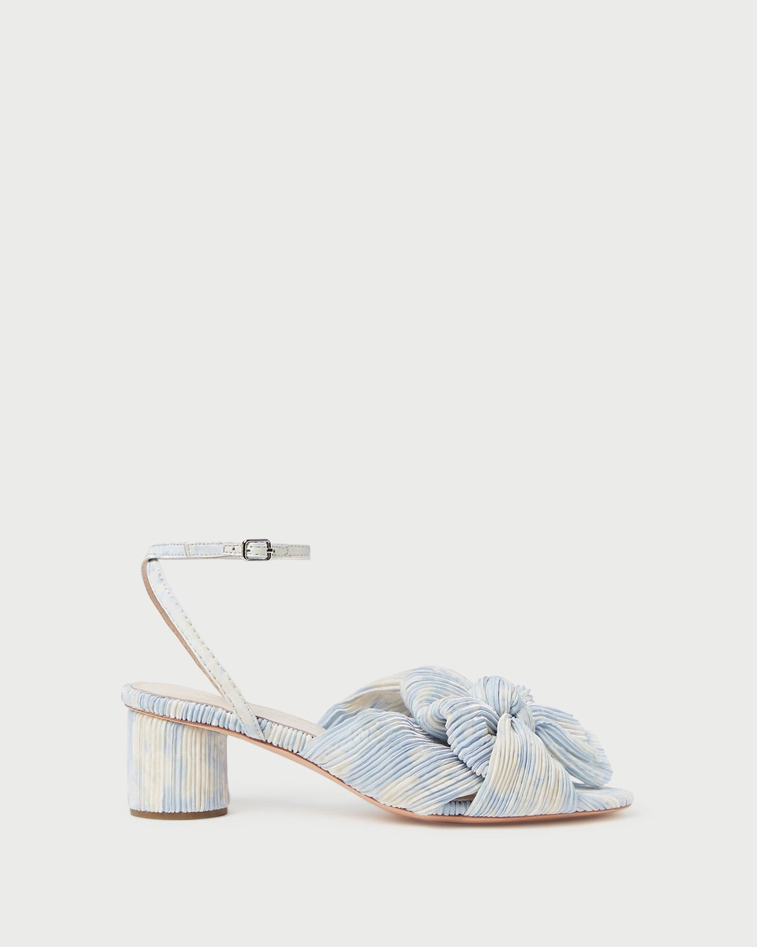 Dahlia Blue Floral Bow Heel