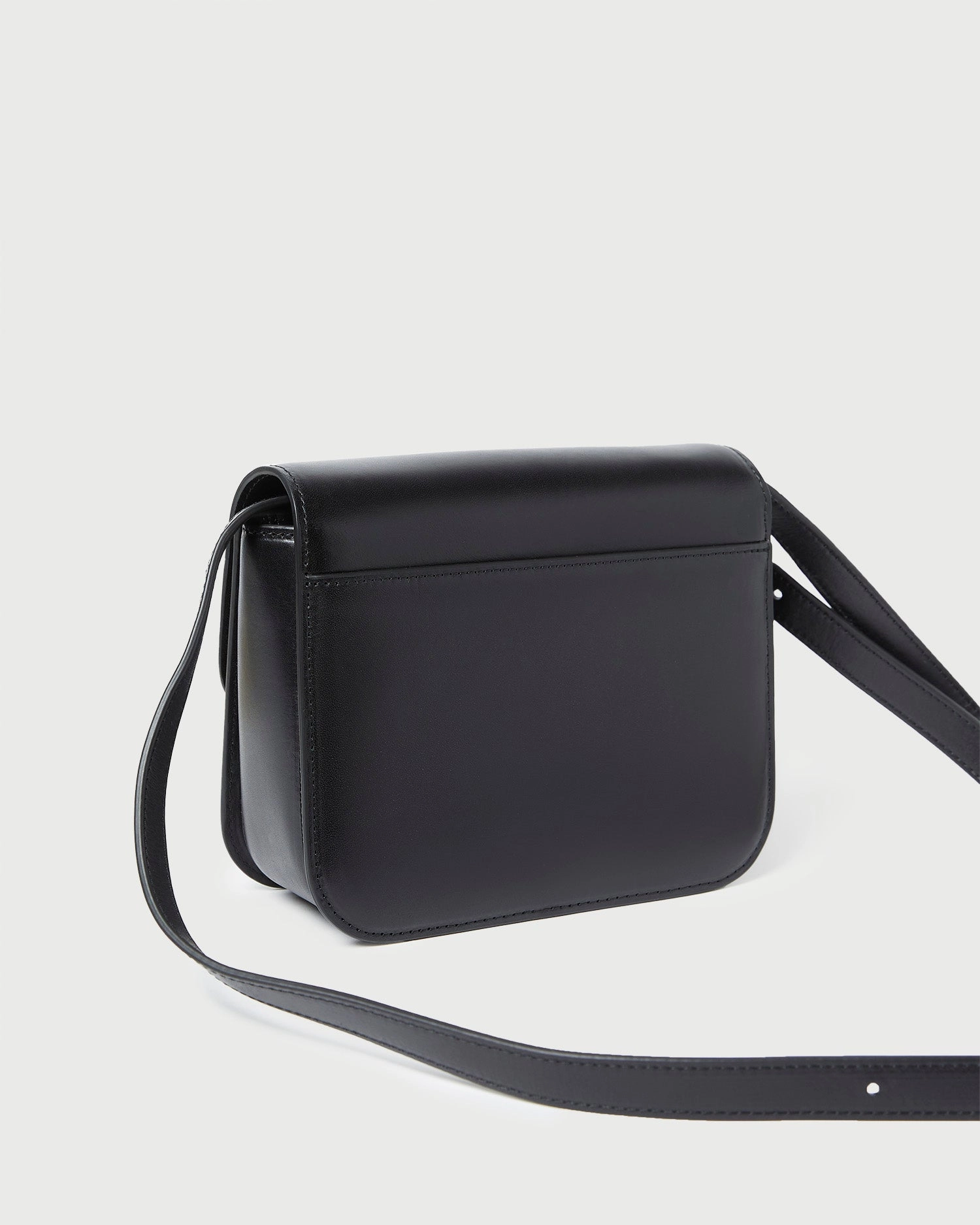 Desi Black Leather Crossbody
