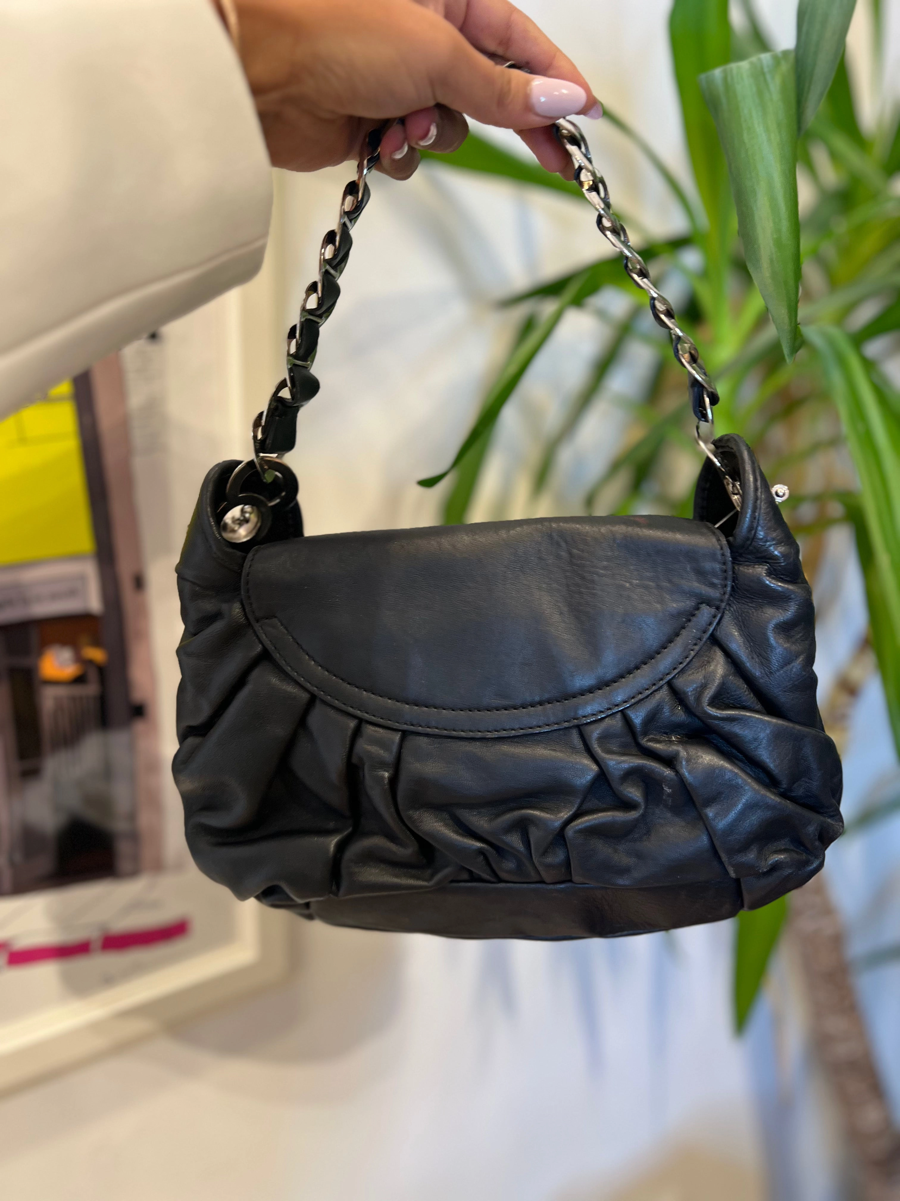 Dior Black Leather Jazz Club Shoulder Handbag