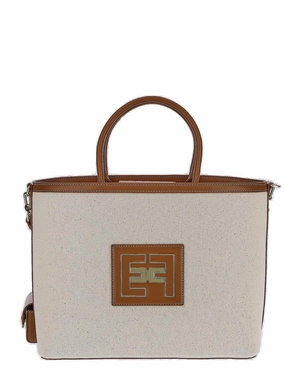 Elisabetta Franchi Logo Plaque Large Tote Bag
