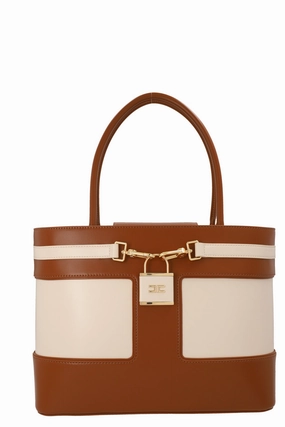 Elisabetta Franchi Padlock-Detailed Large Tote Bag