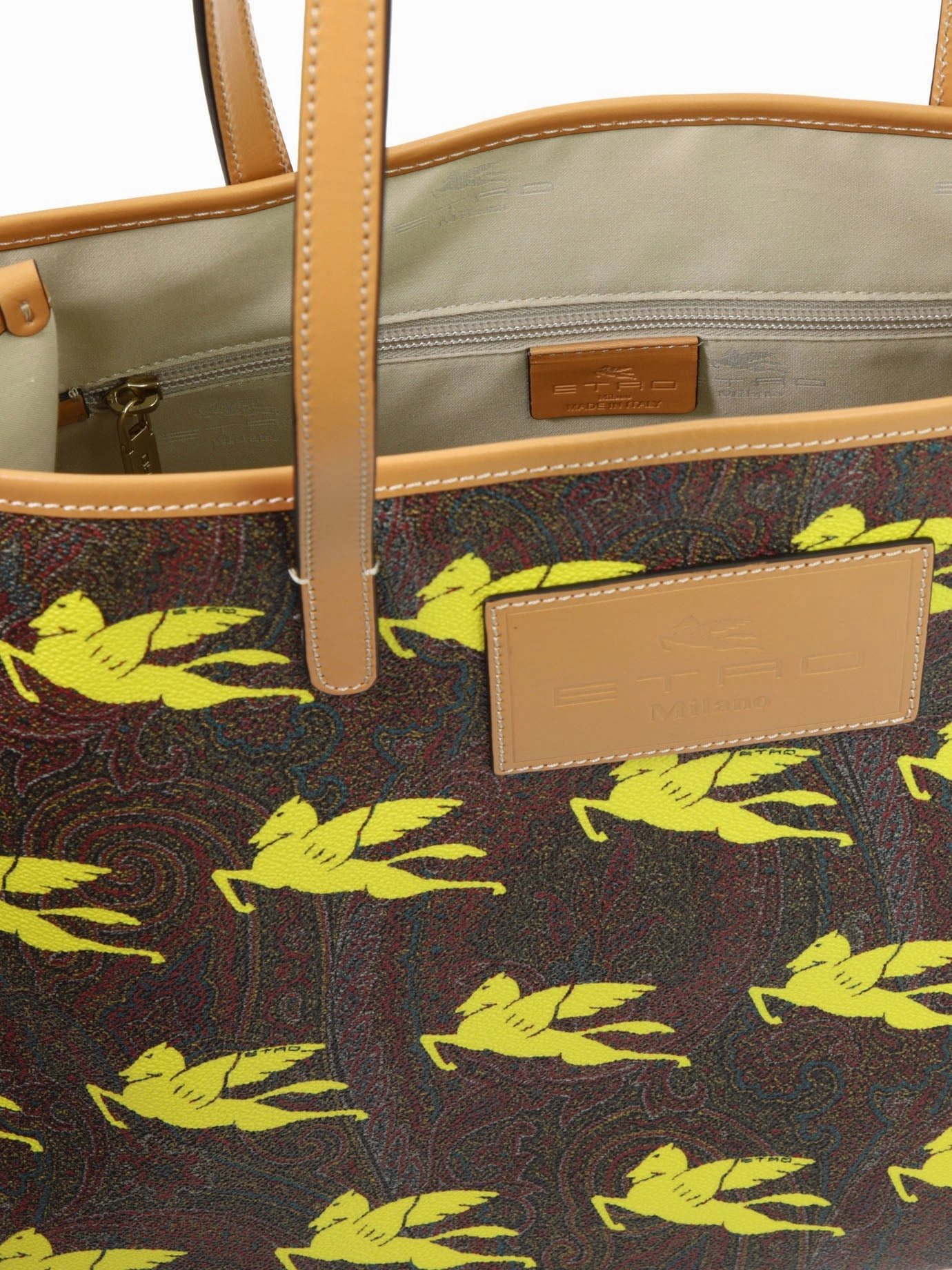Etro Alllover Logo Print Tote Bag
