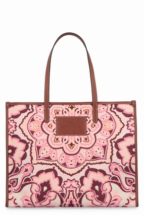 Etro Logo Embossed Detail Tote Bag