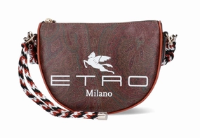 Etro Paisley Printed Logo Embossed Shoulder Bag