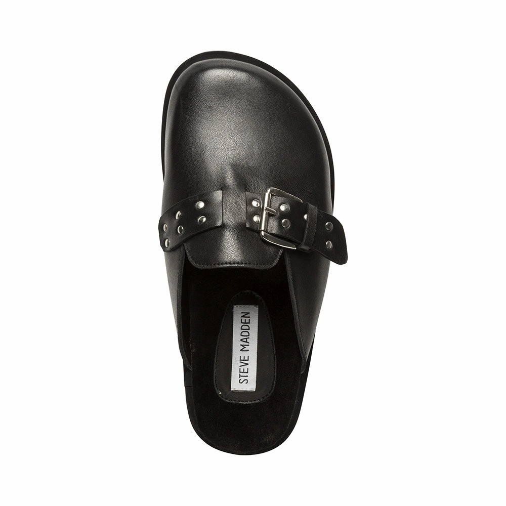 Evergreen Flat Shoe BLACK LEATHER