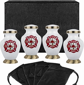Firefighter Keepsake Urns for Human Ashes Set of 4