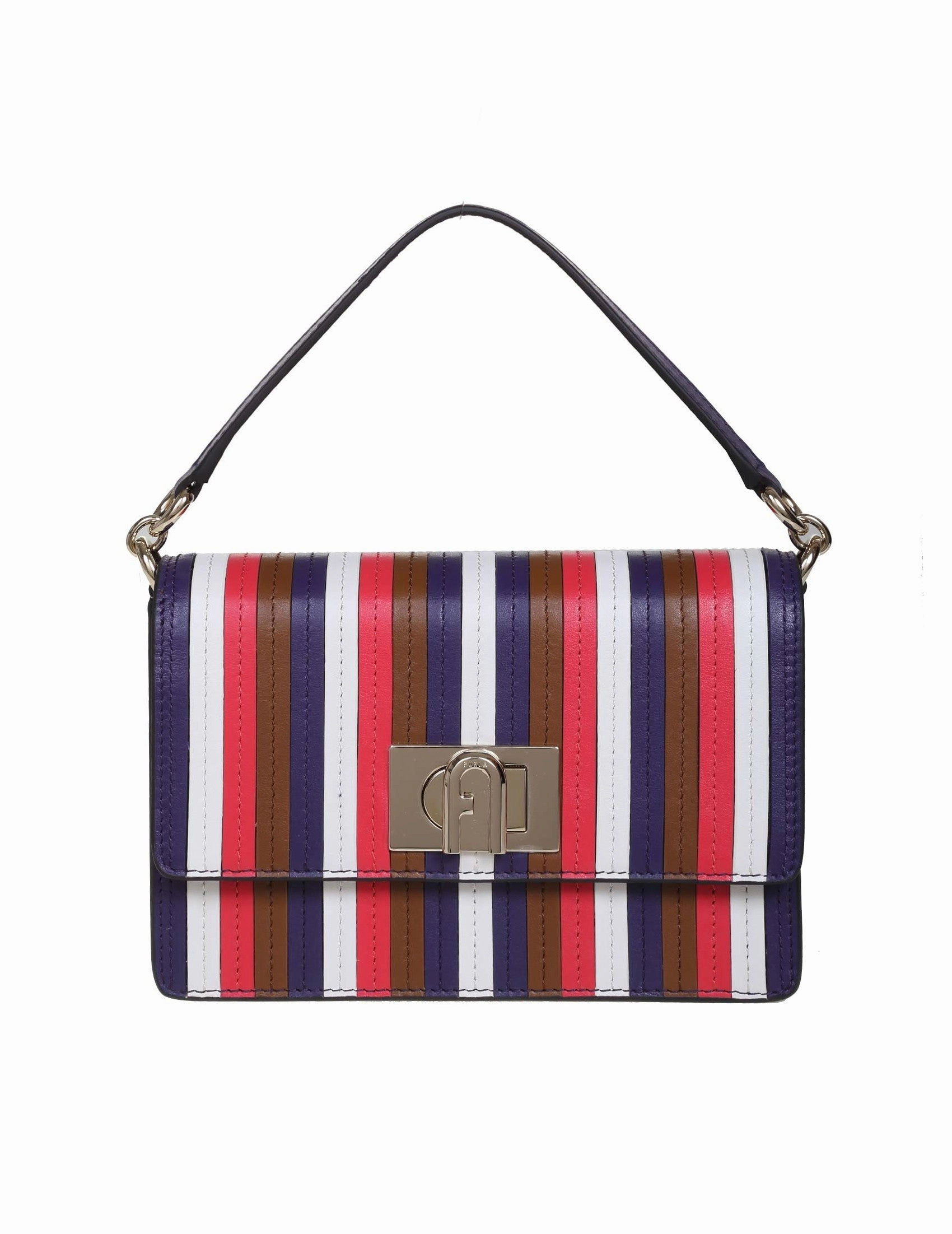 Furla 1927 Vertical Striped Shoulder Bag