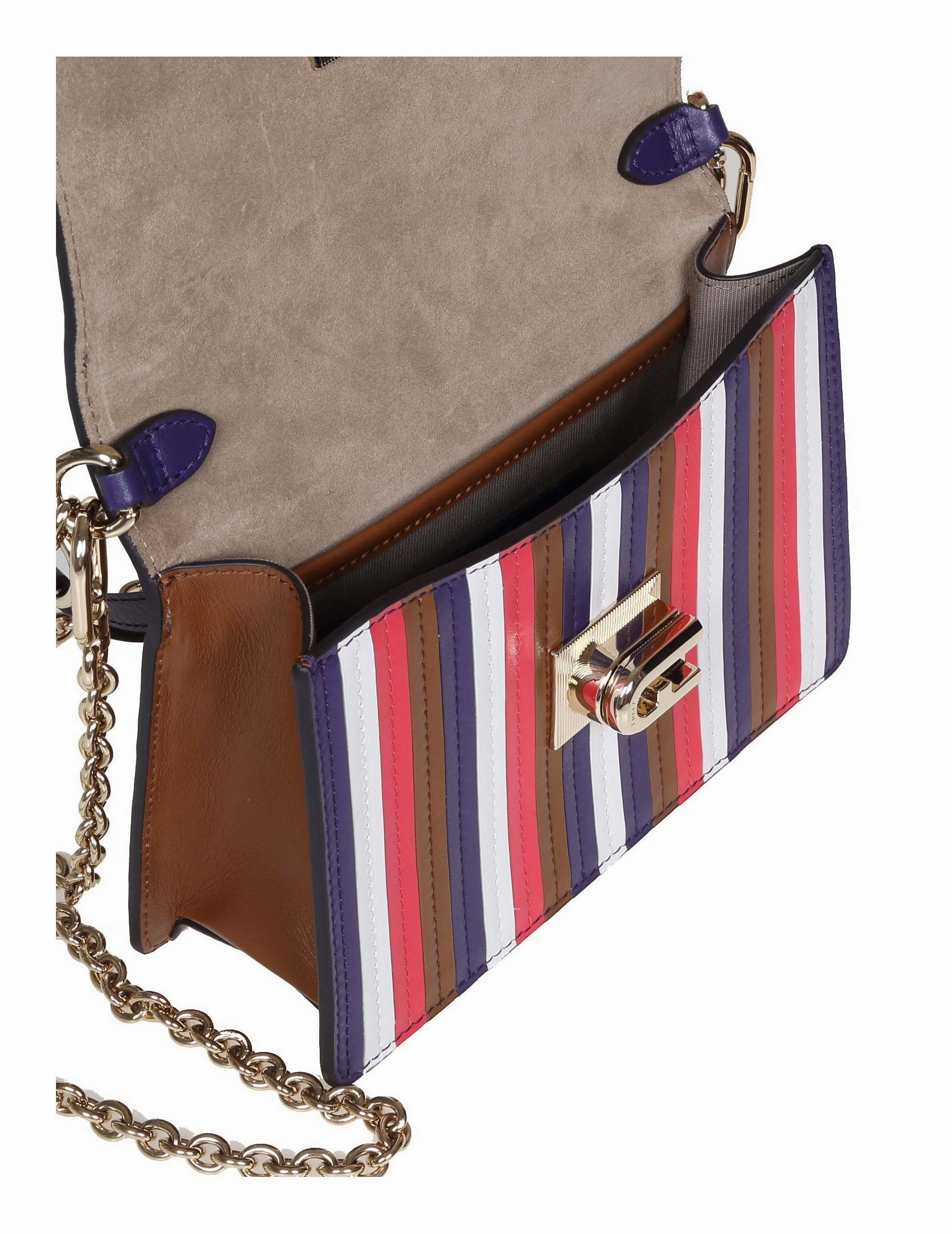 Furla 1927 Vertical Striped Shoulder Bag