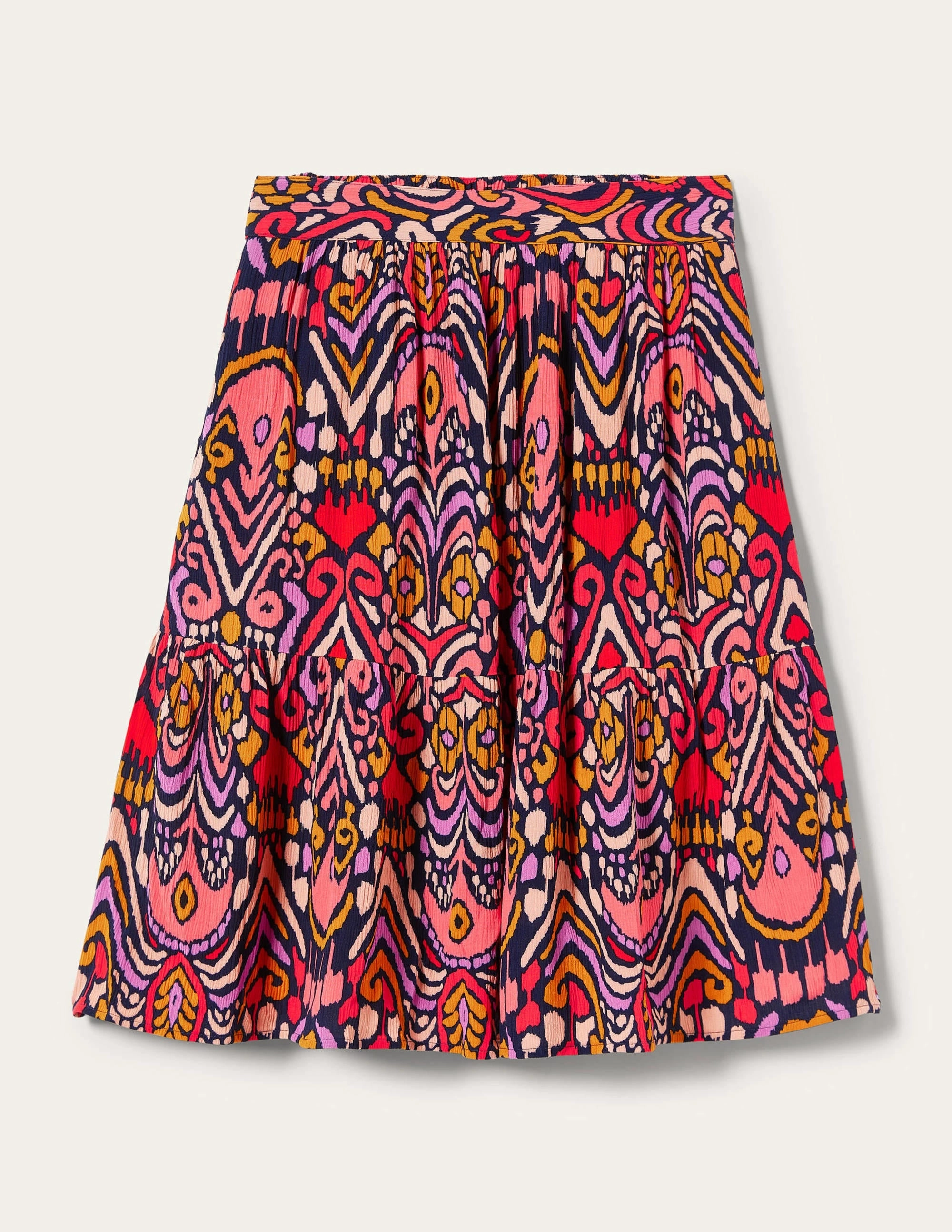 Grace Crinkle Mini Skirt-French Navy. Ikat Charm