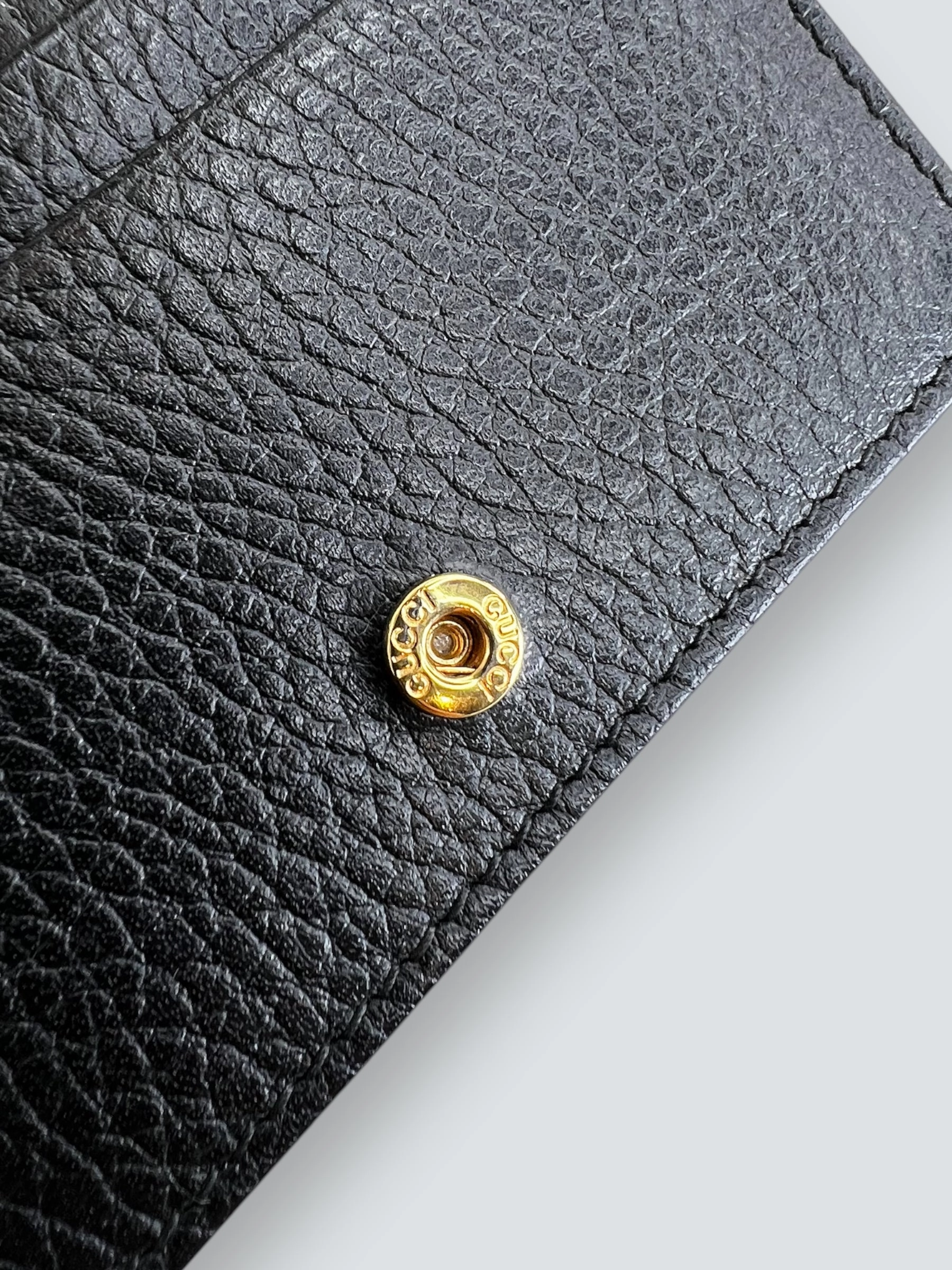 Gucci Black Leather GG Marmont Card Case Wallet
