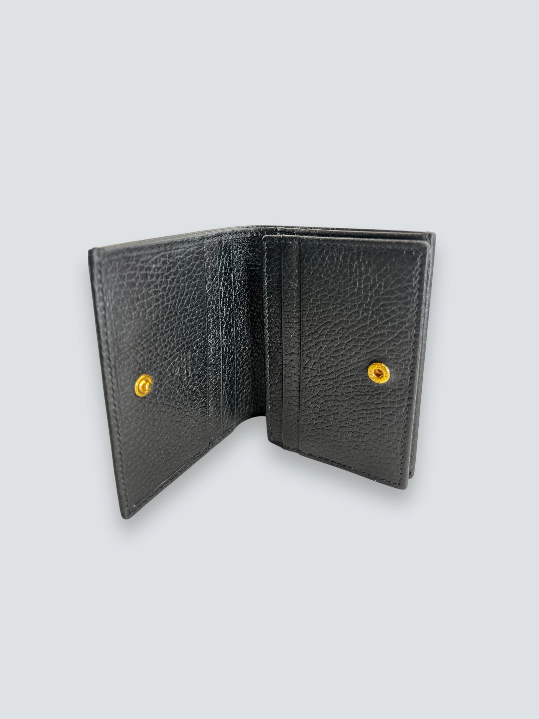 Gucci Black Leather GG Marmont Card Case Wallet