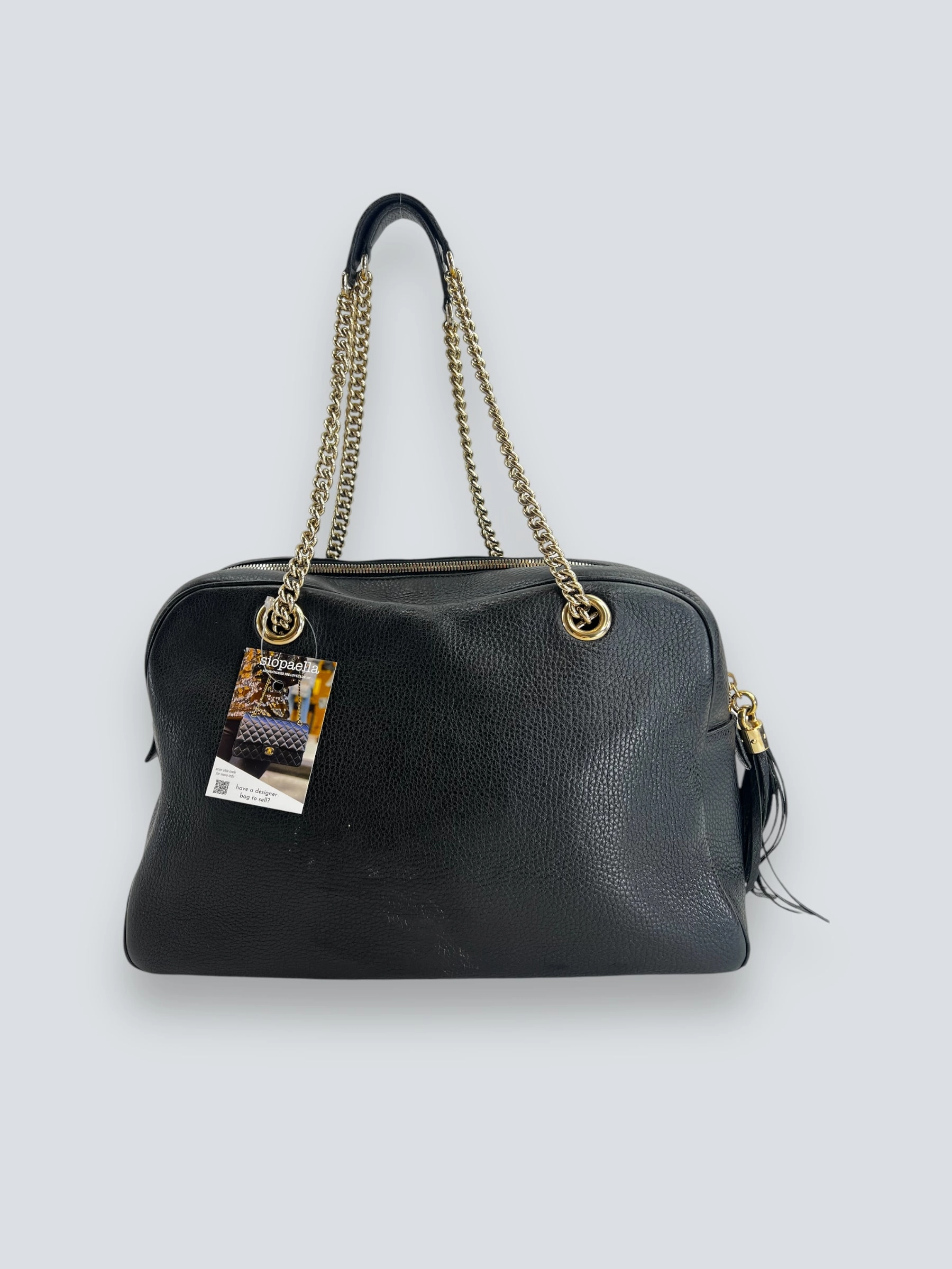 Gucci Black Leather Soho Tote