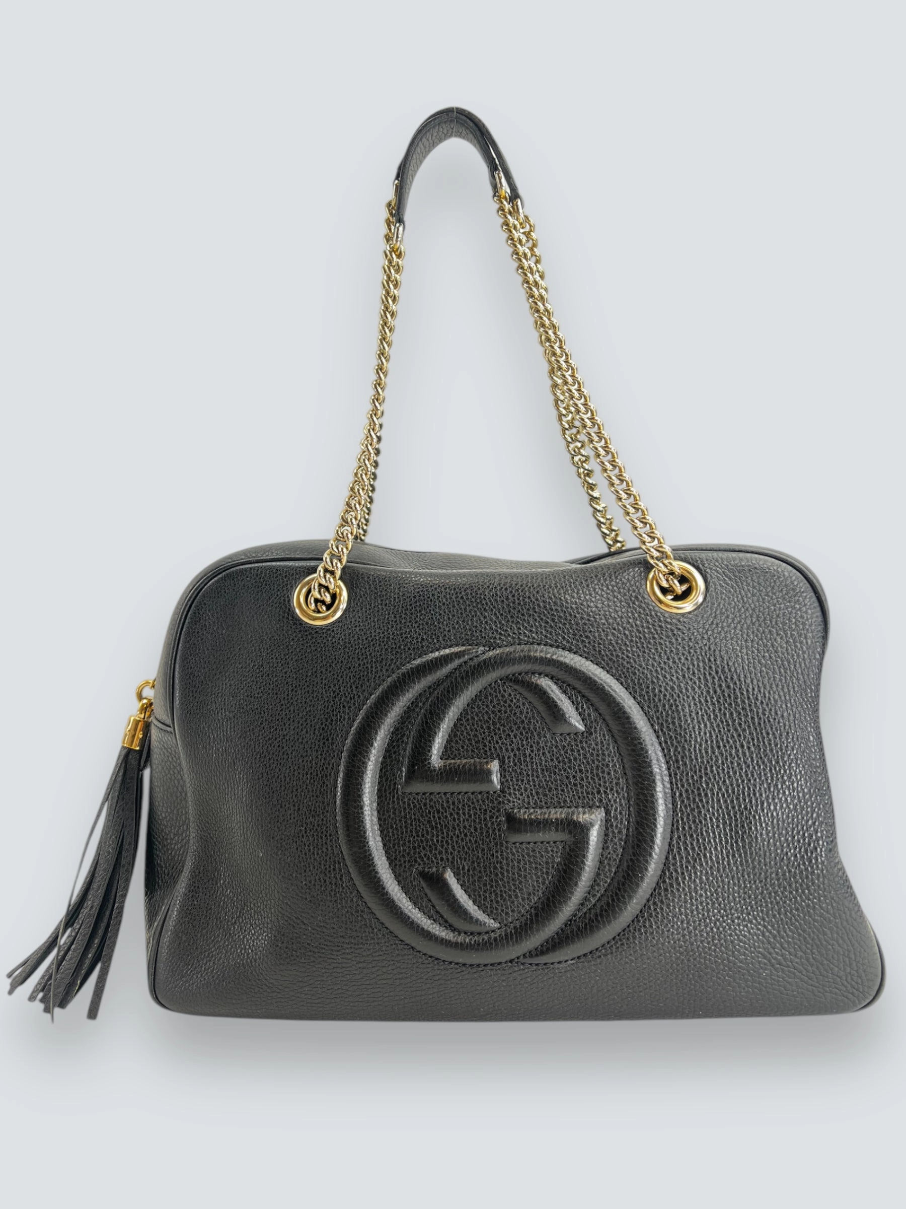 Gucci Black Leather Soho Tote