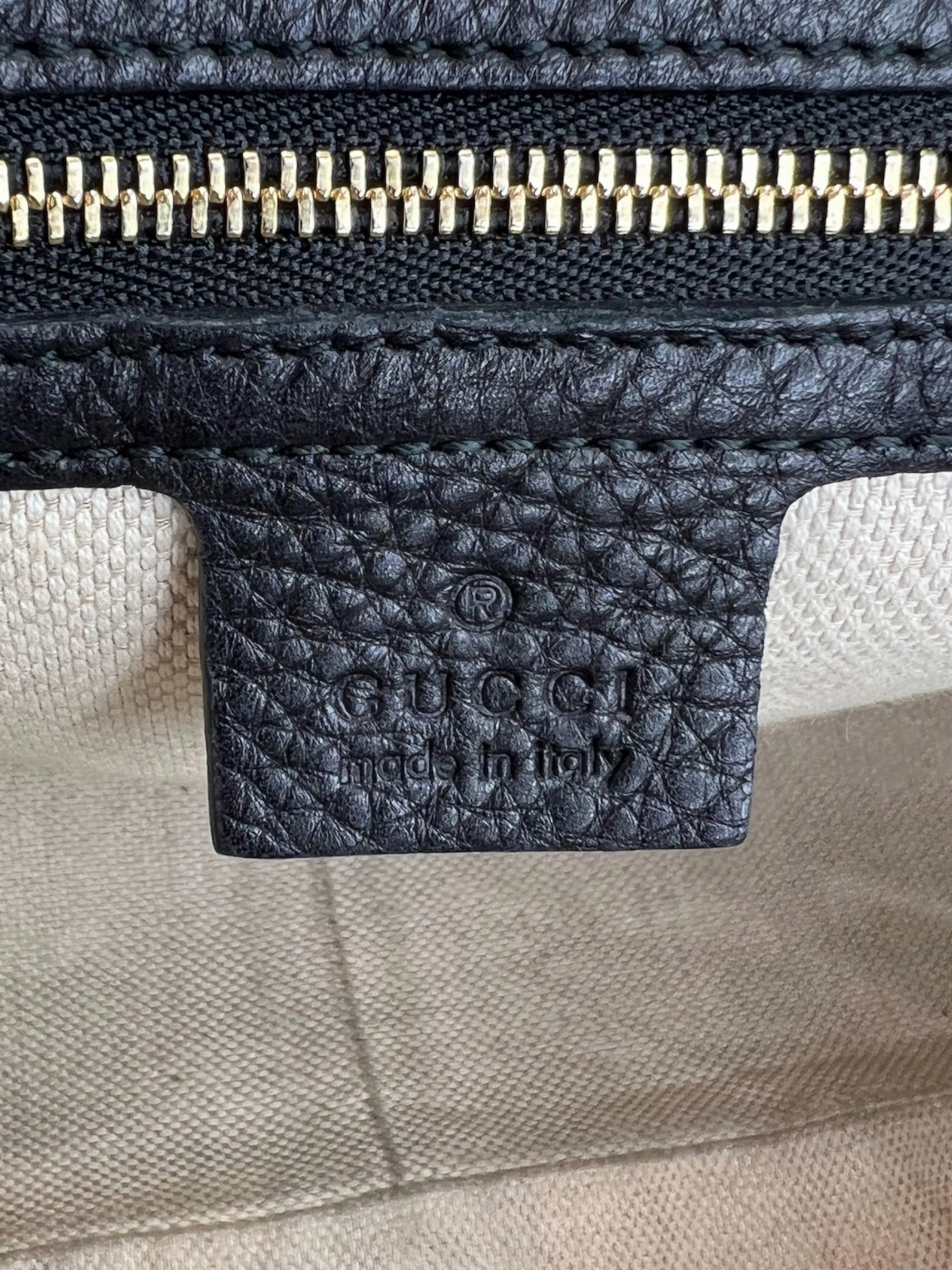 Gucci Black Leather Soho Tote