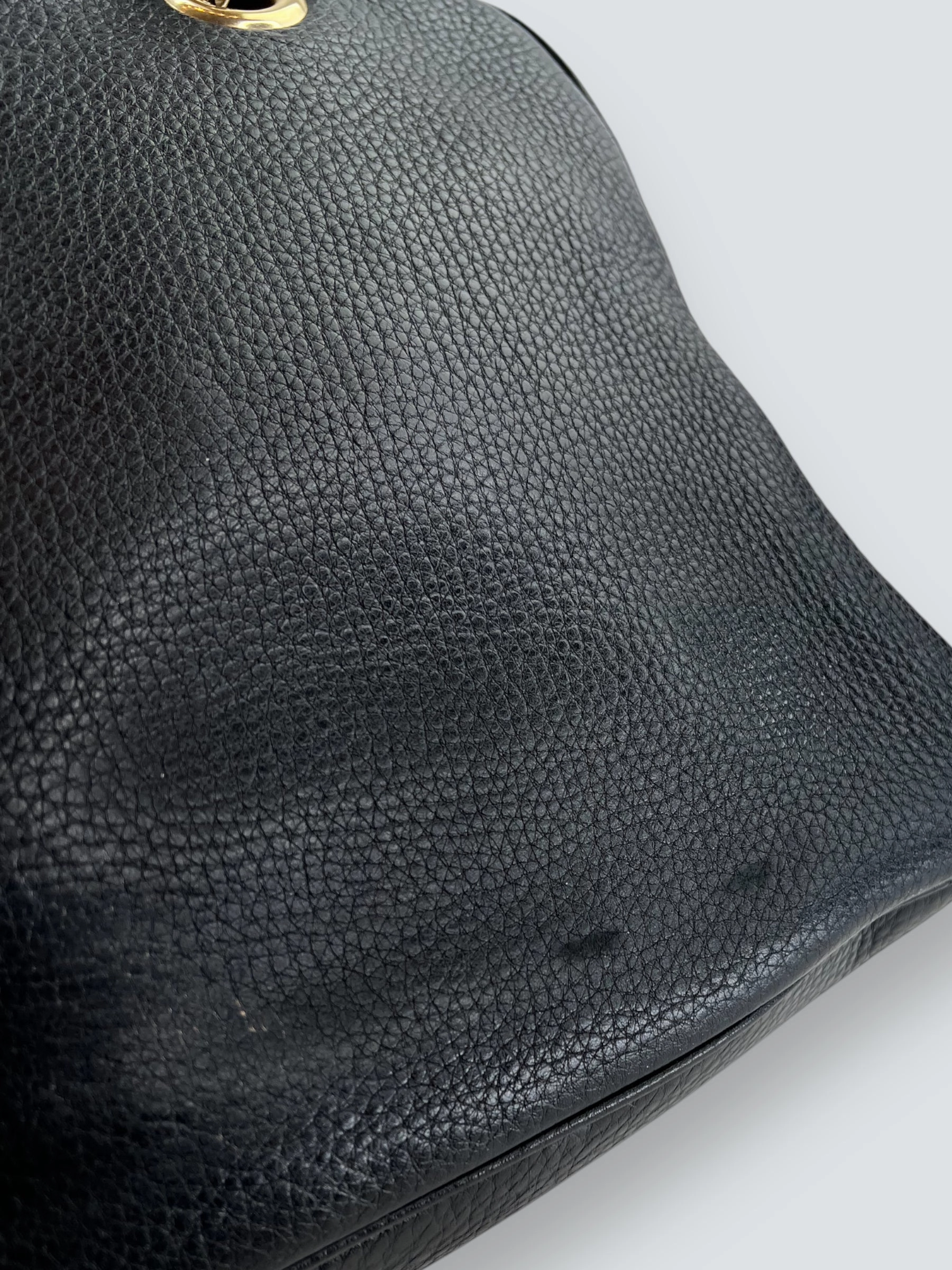 Gucci Black Leather Soho Tote