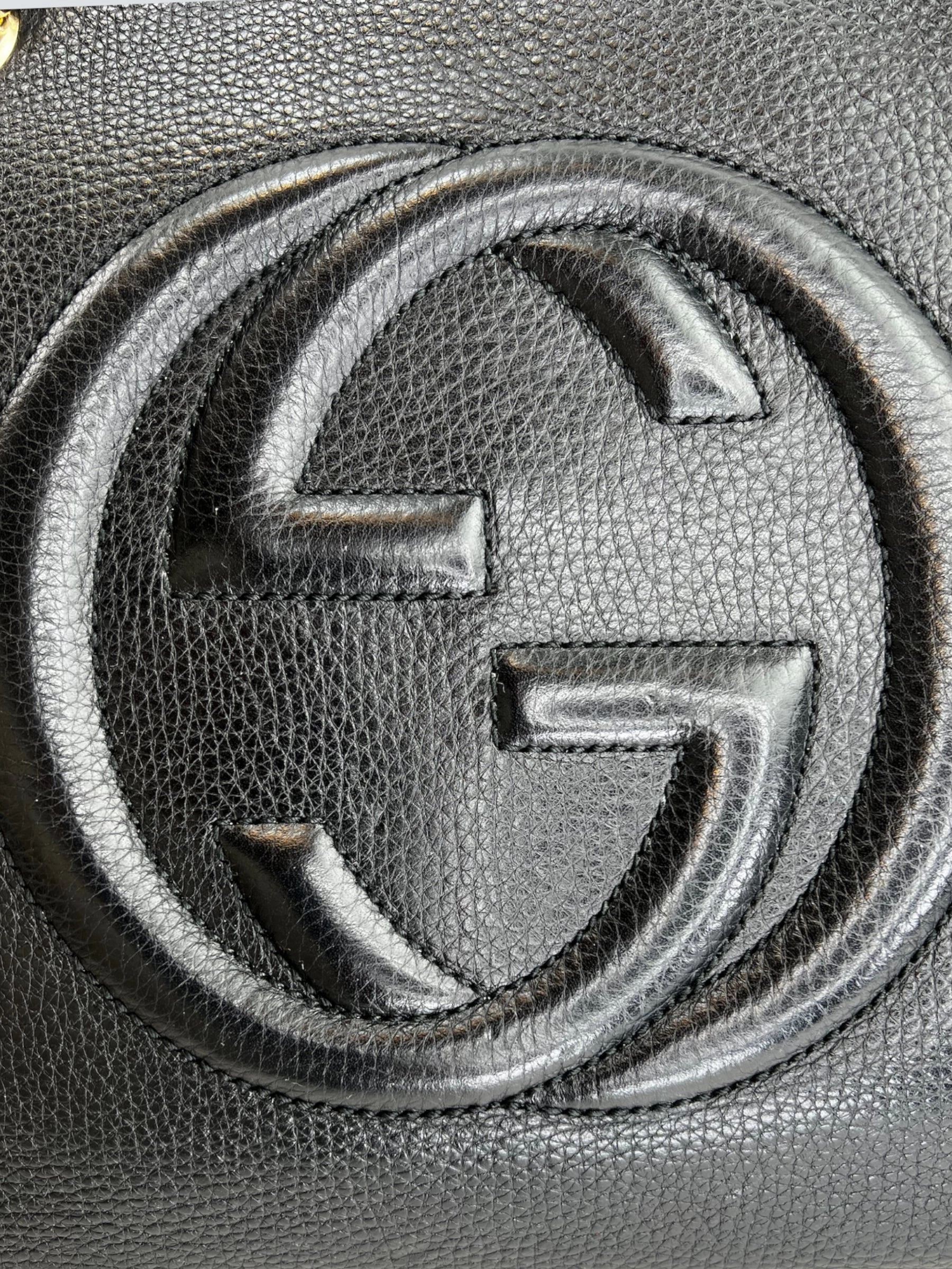 Gucci Black Leather Soho Tote