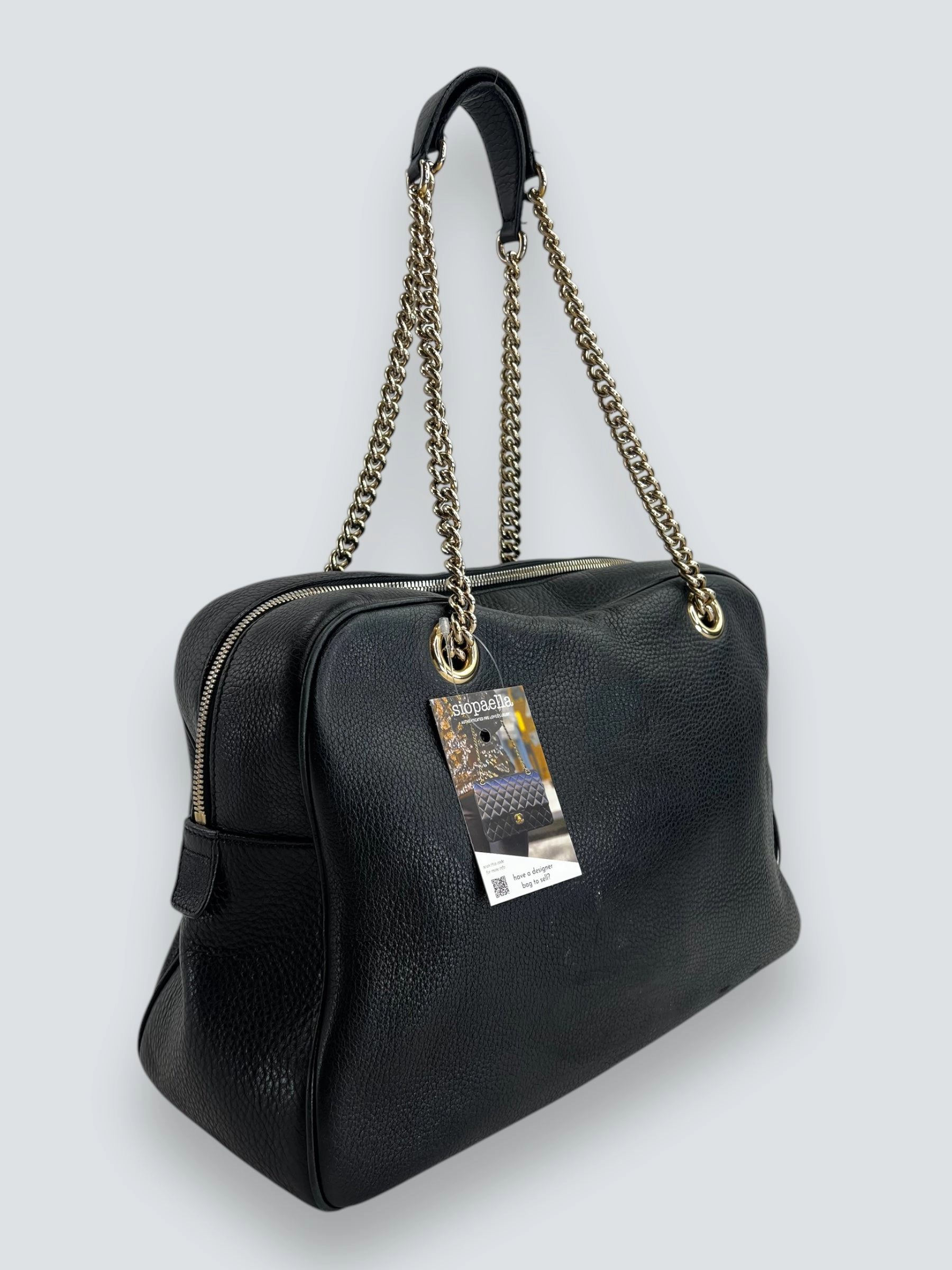 Gucci Black Leather Soho Tote