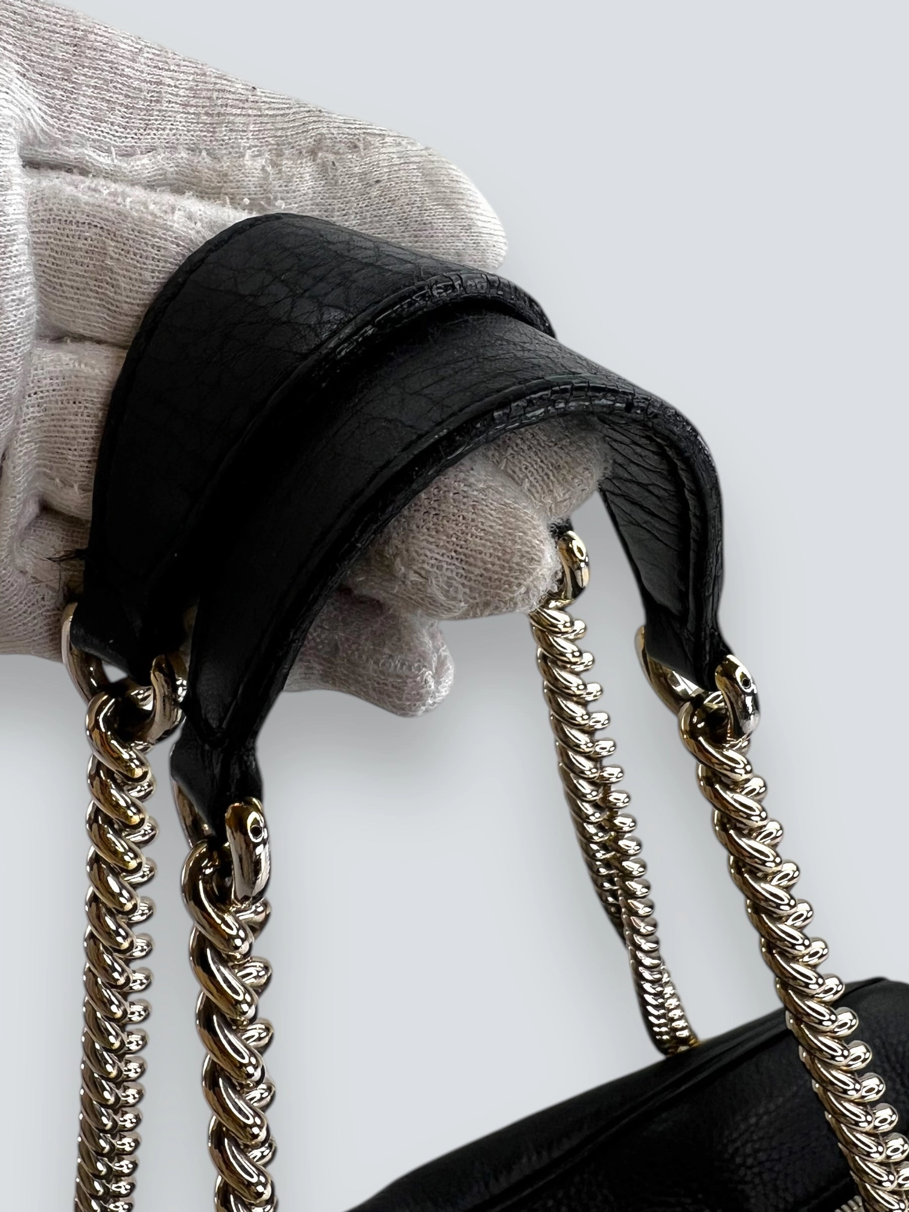 Gucci Black Leather Soho Tote