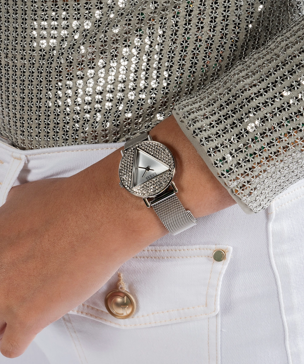 GUESS Ladies Silver Tone Analog Watch