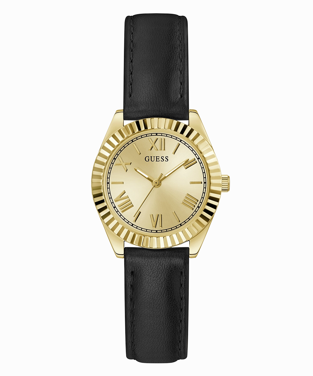 GUESS Mini Luna Ladies Black Gold Tone Analog Watch