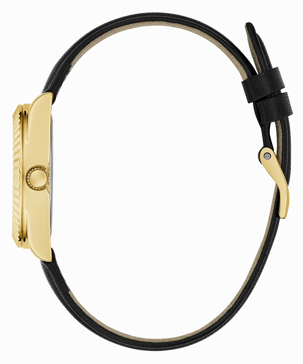 GUESS Mini Luna Ladies Black Gold Tone Analog Watch