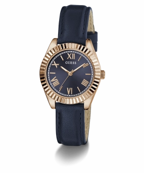 GUESS Mini Luna Ladies Blue Rose Gold Tone Analog Watch