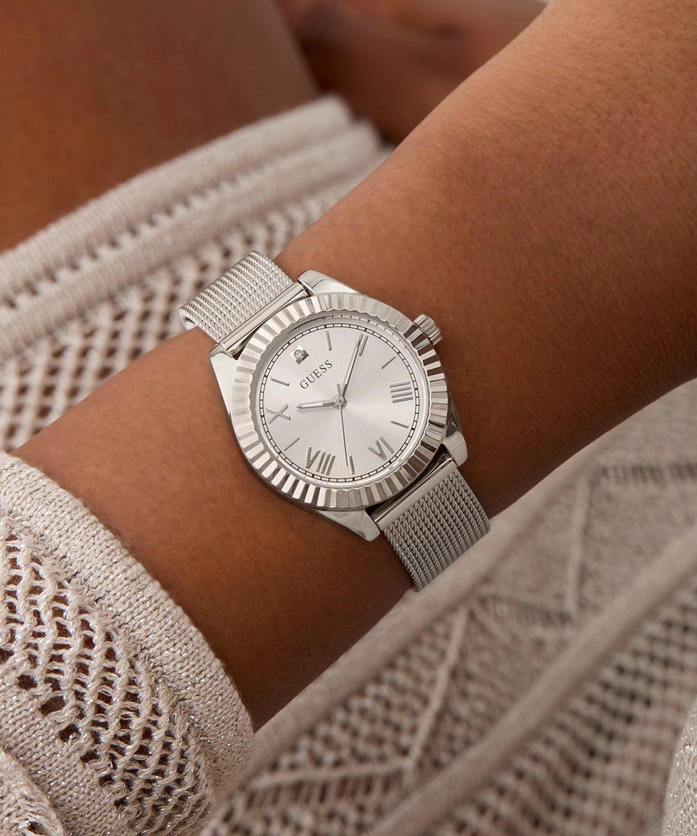GUESS Mini Luna Ladies Silver Tone Analog Watch