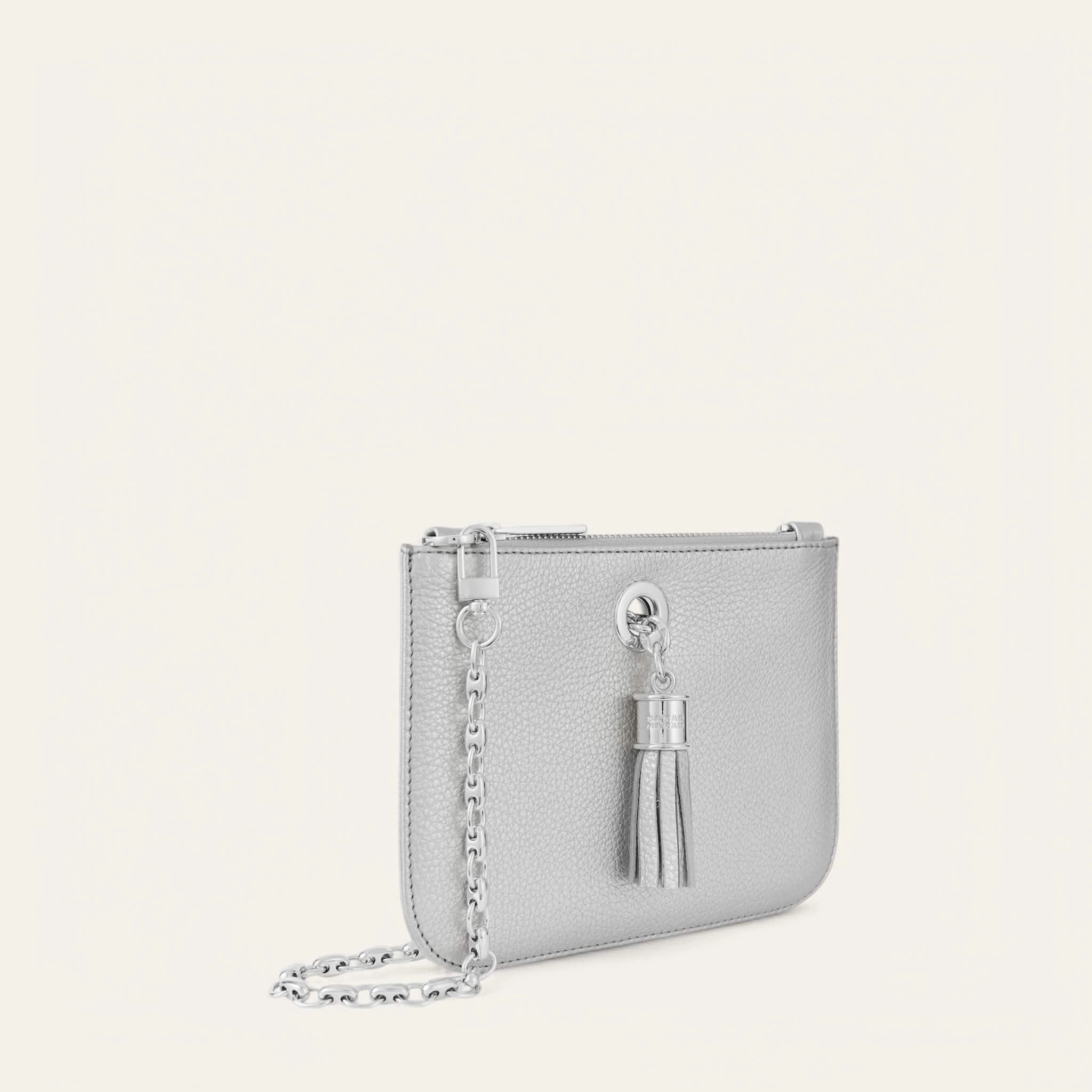 Lily | Soft Metallic Silver with Silver hardware