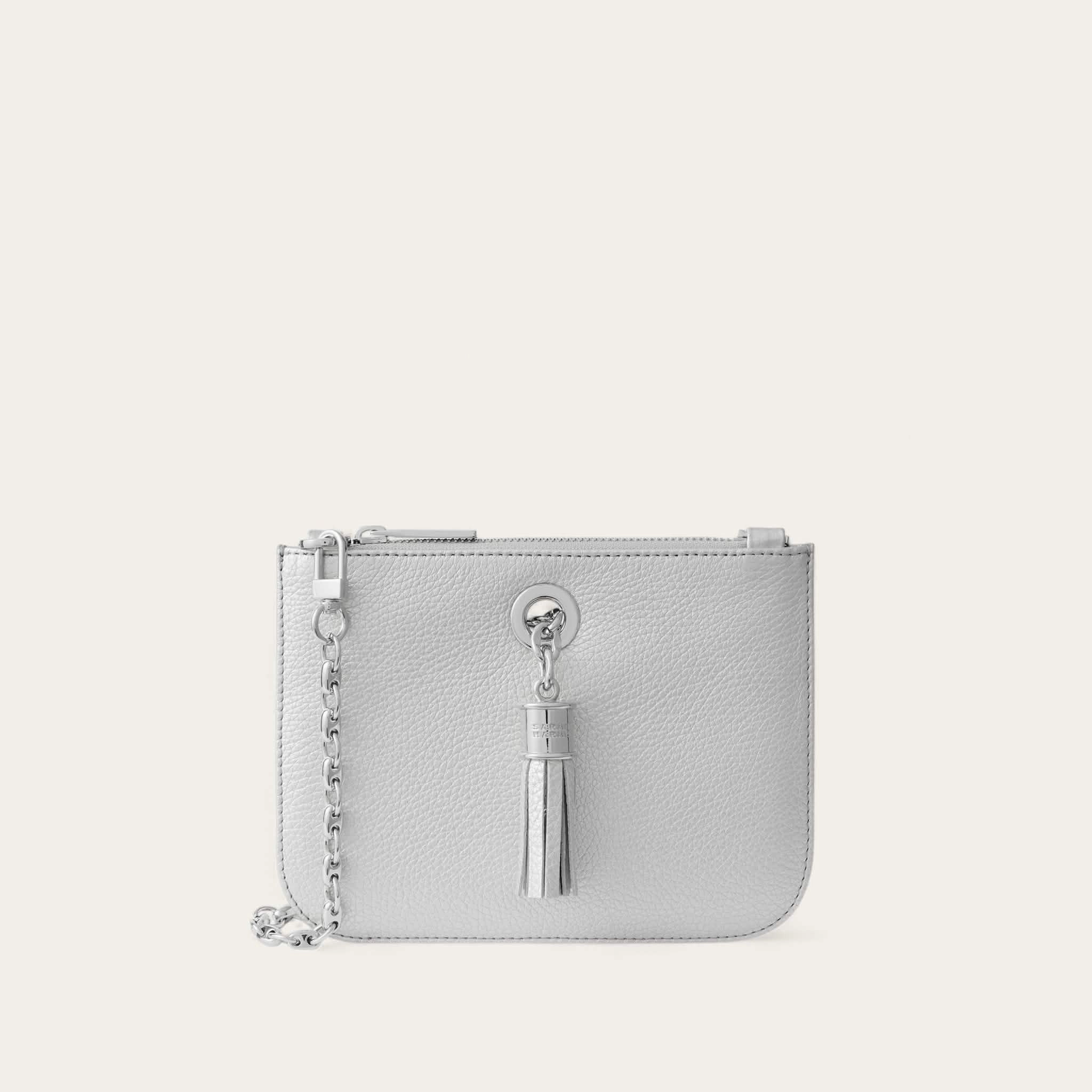 Lily | Soft Metallic Silver with Silver hardware