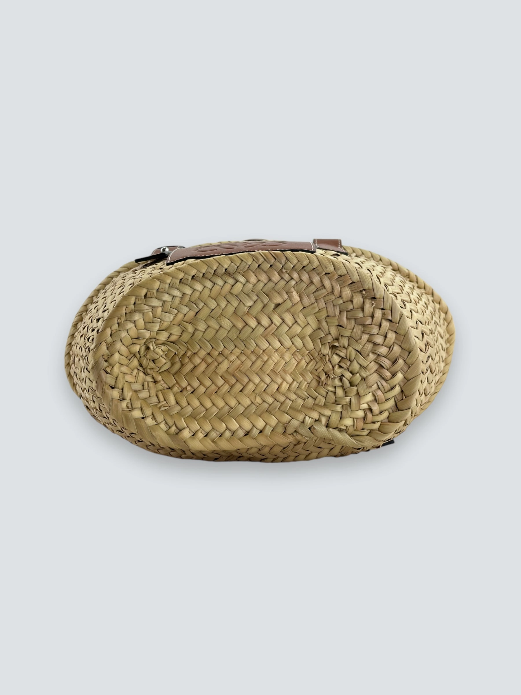 Loewe Straw & Brown Leather Basket Tote