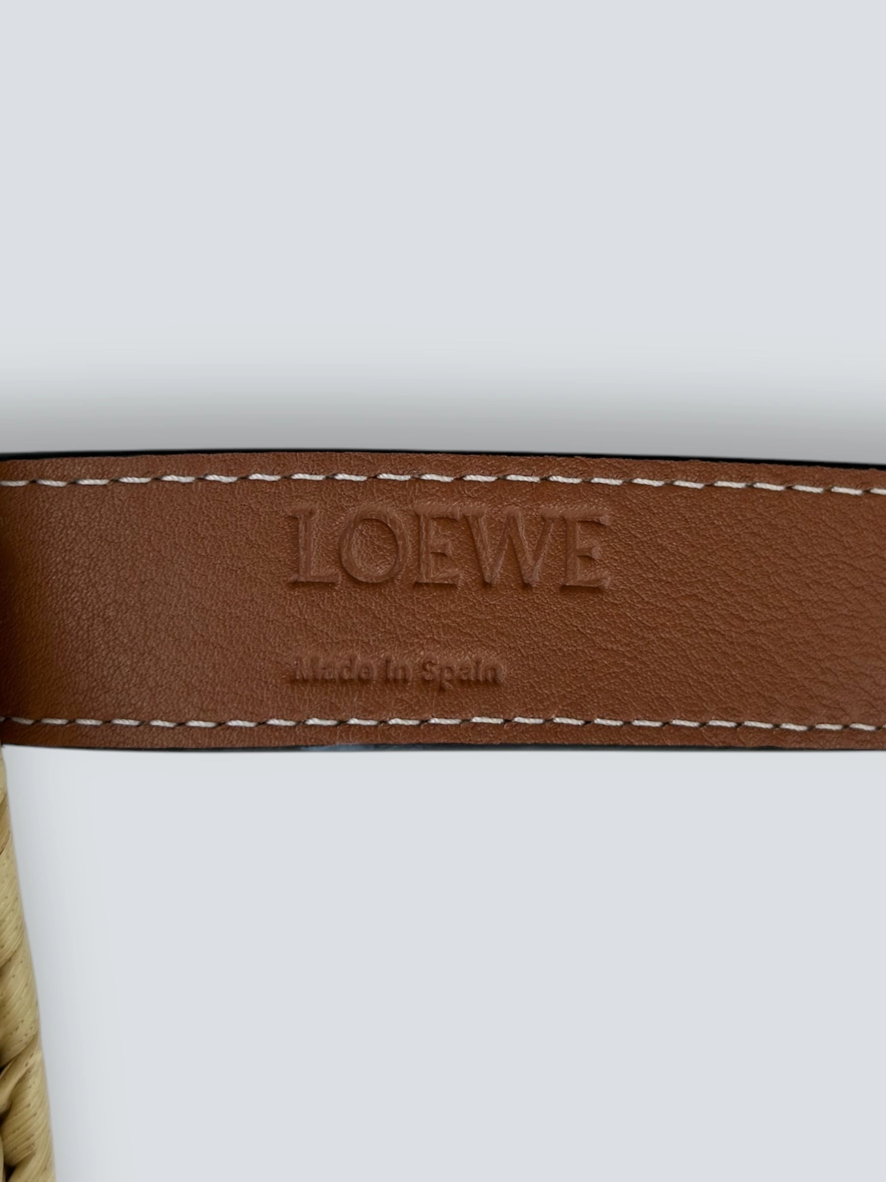 Loewe Straw & Brown Leather Basket Tote