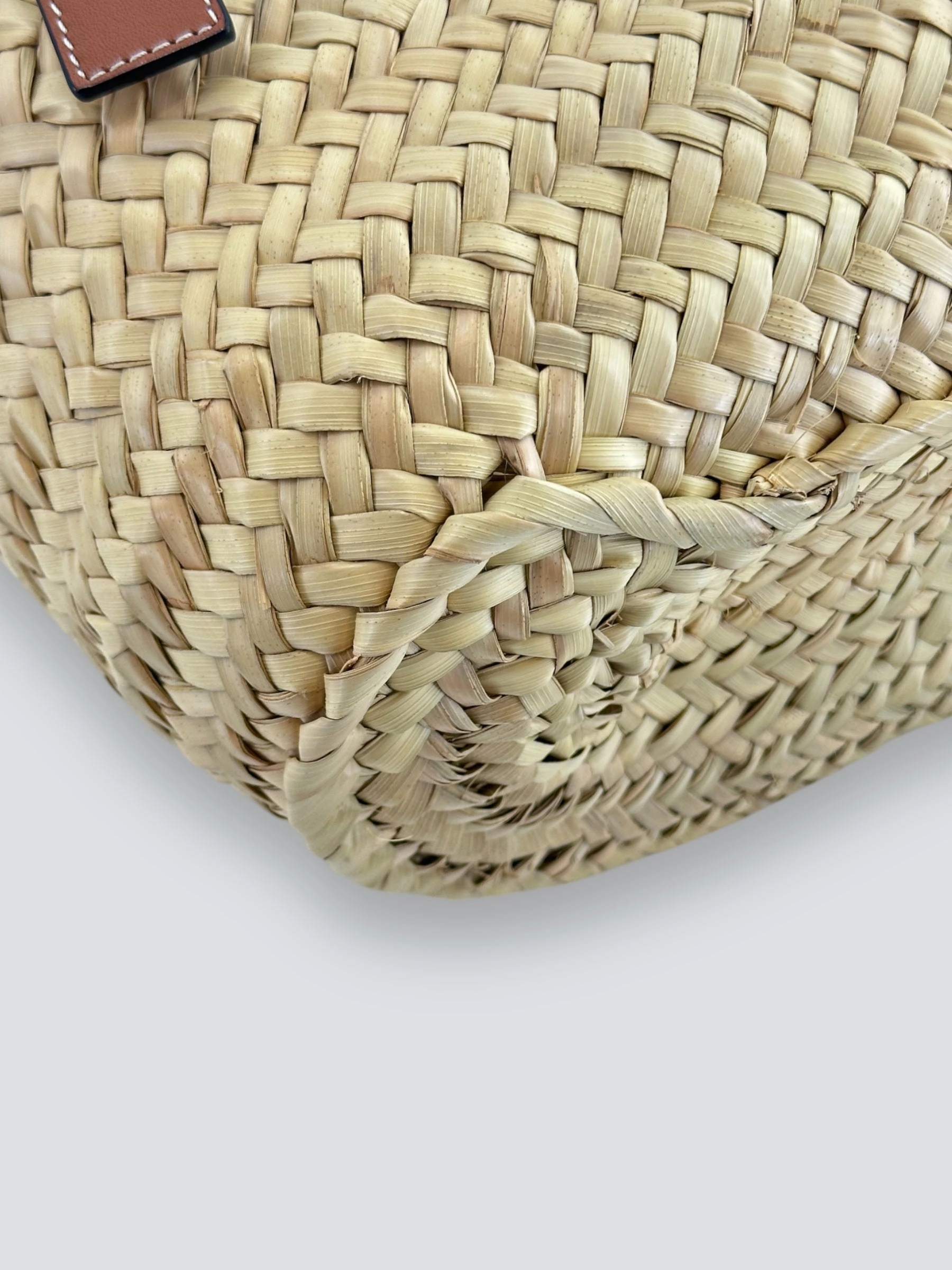 Loewe Straw & Brown Leather Basket Tote