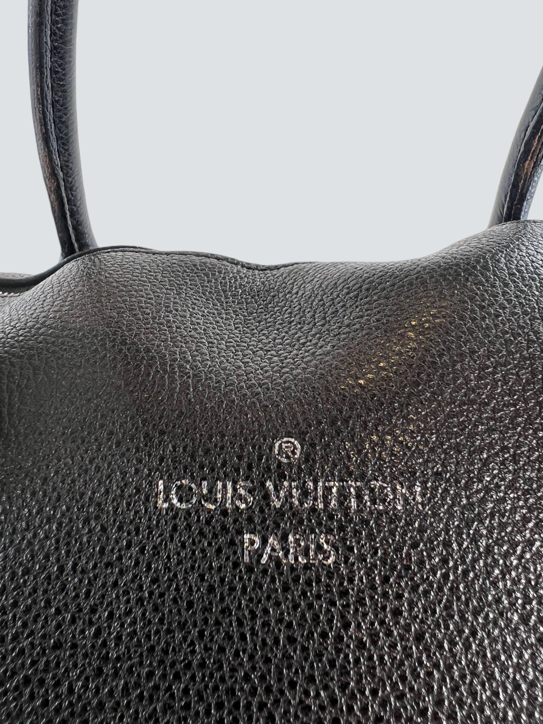 Louis Vuitton Black Leather Lockit Tote Handbag