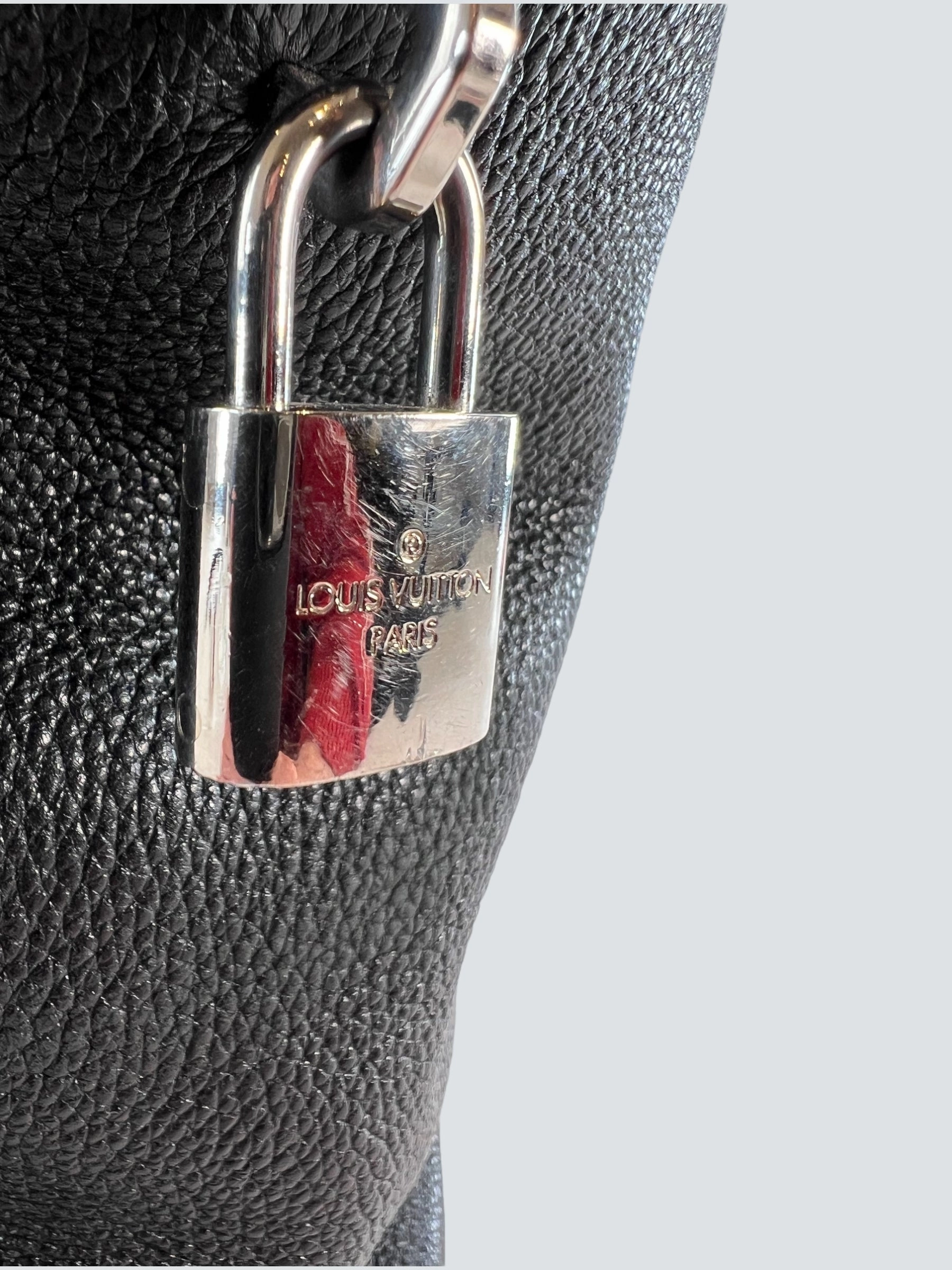 Louis Vuitton Black Leather Lockit Tote Handbag