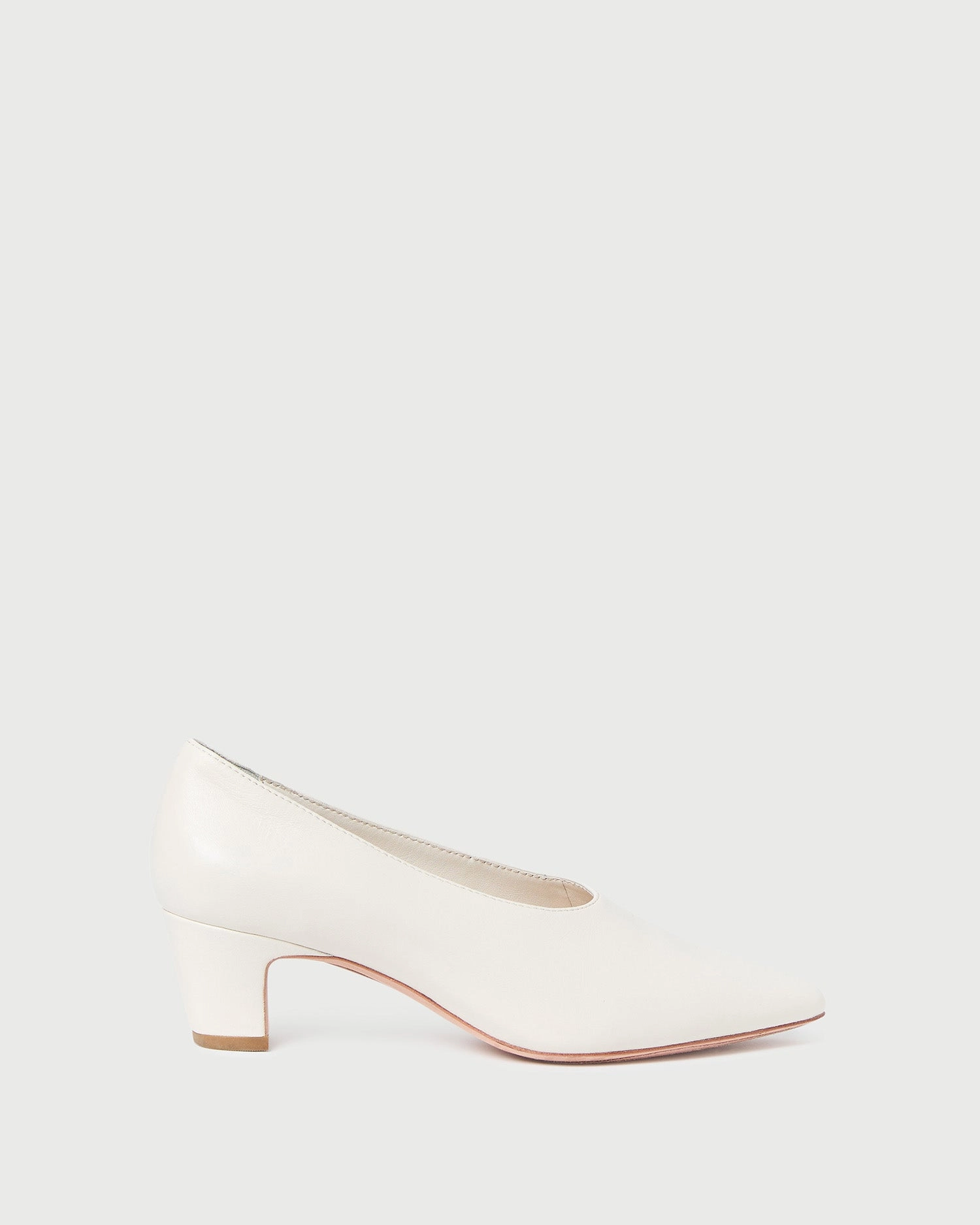 Maeve Ecru Leather Low Pump