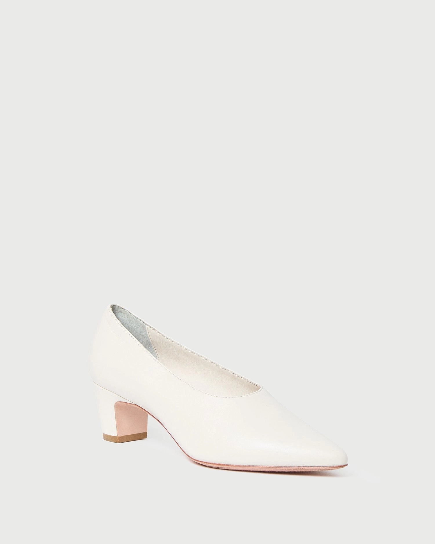 Maeve Ecru Leather Low Pump