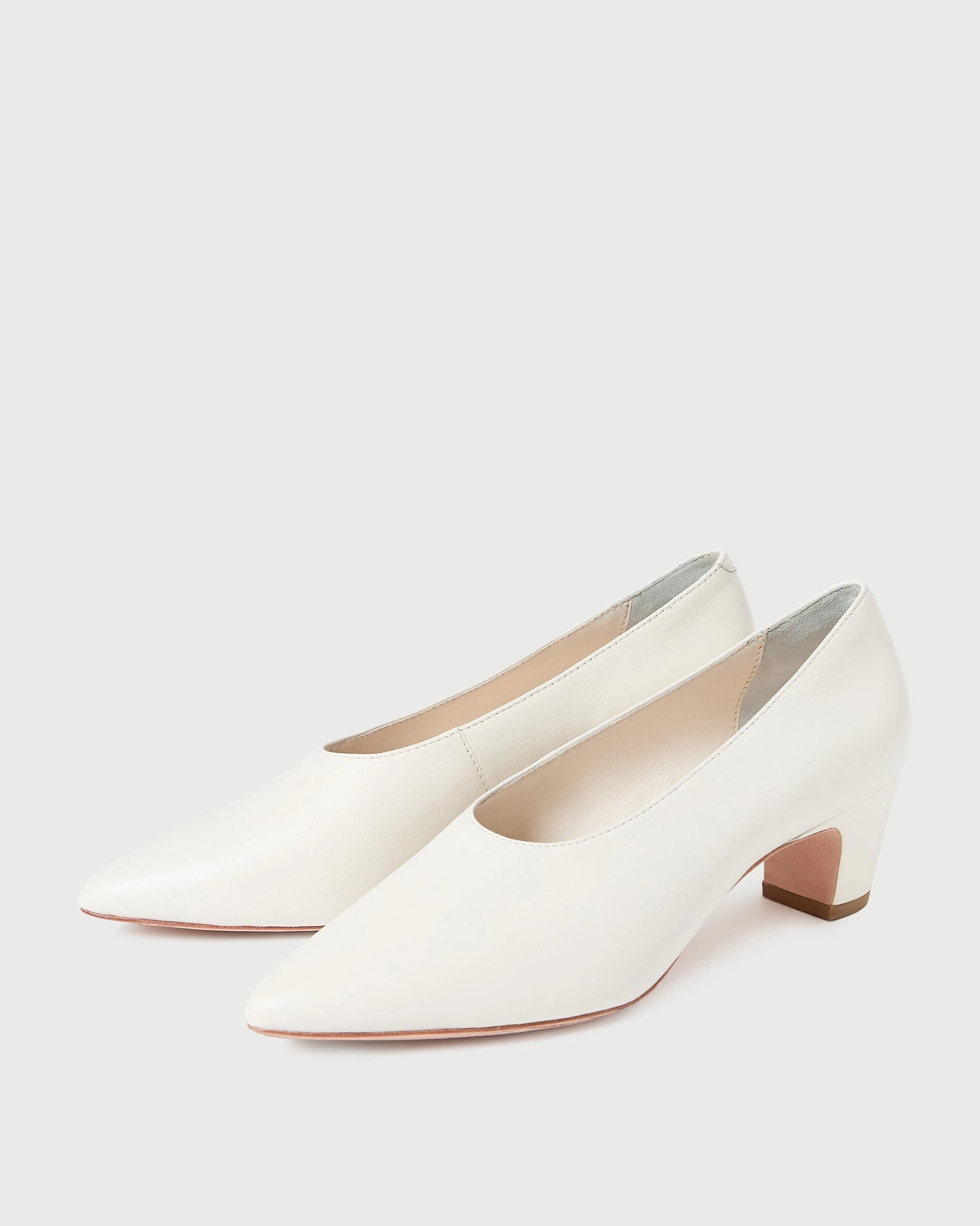 Maeve Ecru Leather Low Pump