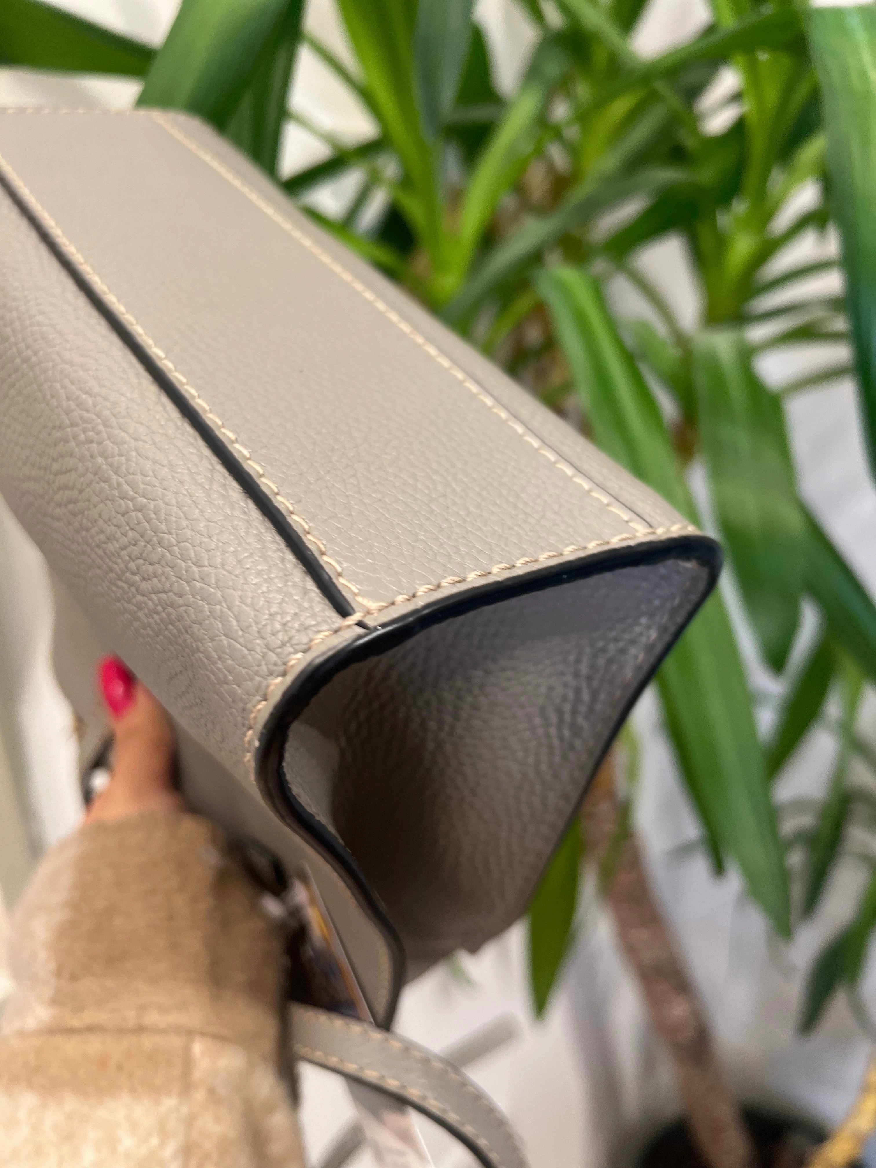 Marc Jacobs Grey Pebbled Leather Mini Grind Crossbody Tote